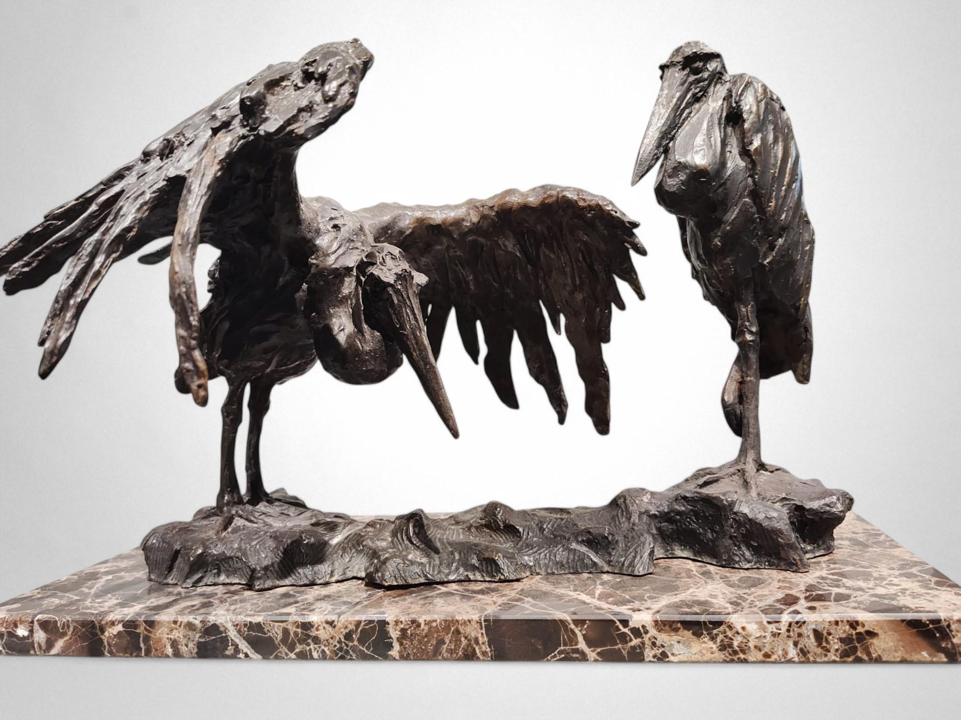 Guido Righetti Bronze Deux Marabouts africains (1914) For Sale 7