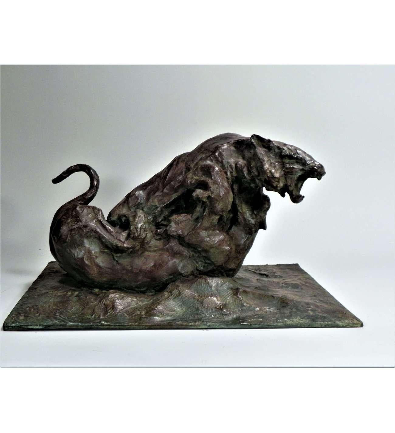 Guido Righetti - (1875-1958), Bronze+ Fighting Tigers n°1 en vente 8