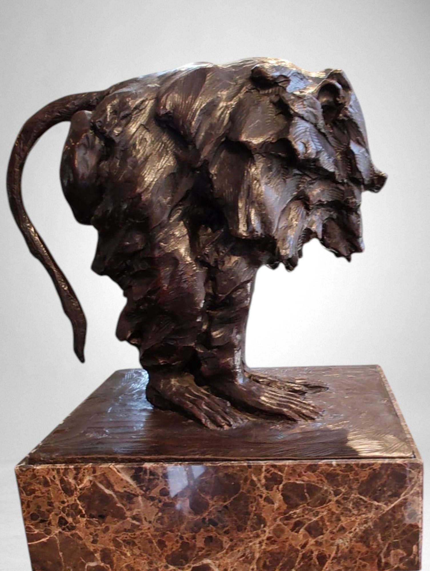 Guido Righetti Bronze Sacred Hamadryas Baboon (Model c. 1917) For Sale 8