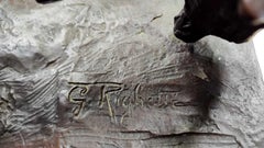 Jeune taureau combattant - Sculpture en bronze de Guido Righetti (c. 1926)