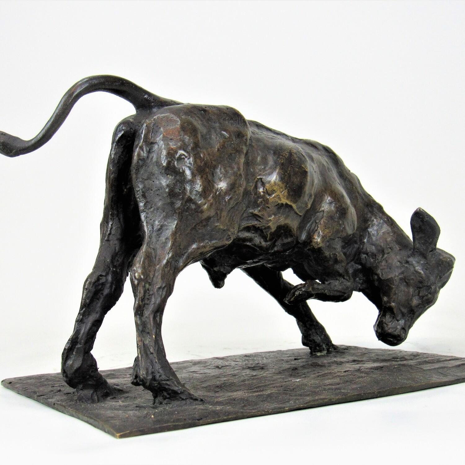 Giovane toro che combatte - Scultura in bronzo di Guido Righetti (c. 1926) in vendita 5