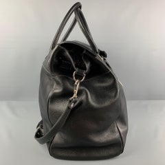 GUIDO Size L Black Contrast Stitch Leather Travel Bag