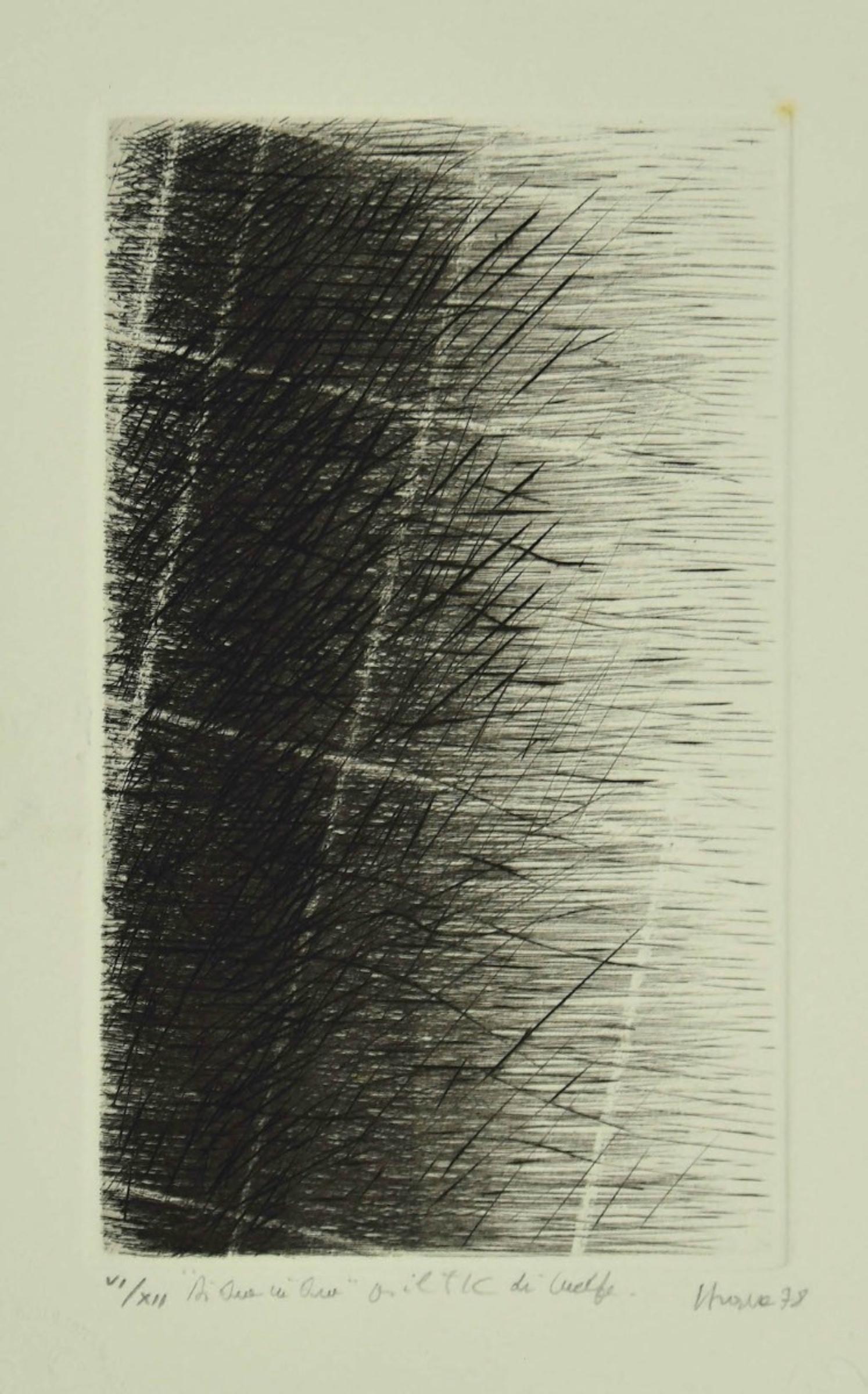 Composition è un'opera d'arte contemporanea originale realizzata nel 1978 dall'artista italiano Guido Strazza. 

Acquaforte originale in bianco e nero su carta. Dimensioni dell'immagine: 19 x  11 cm

Firmato a mano e datato in basso a destra: