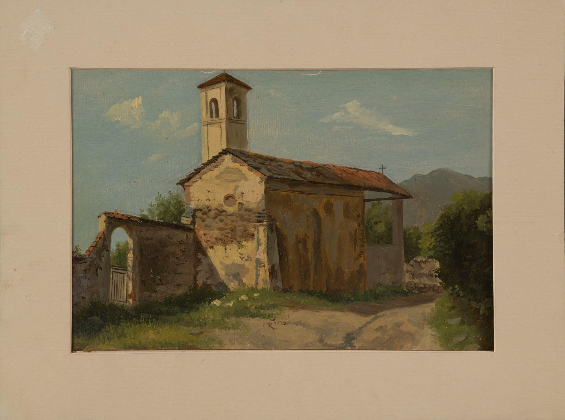 Period Italian Landscape Painting Oil on Canvas