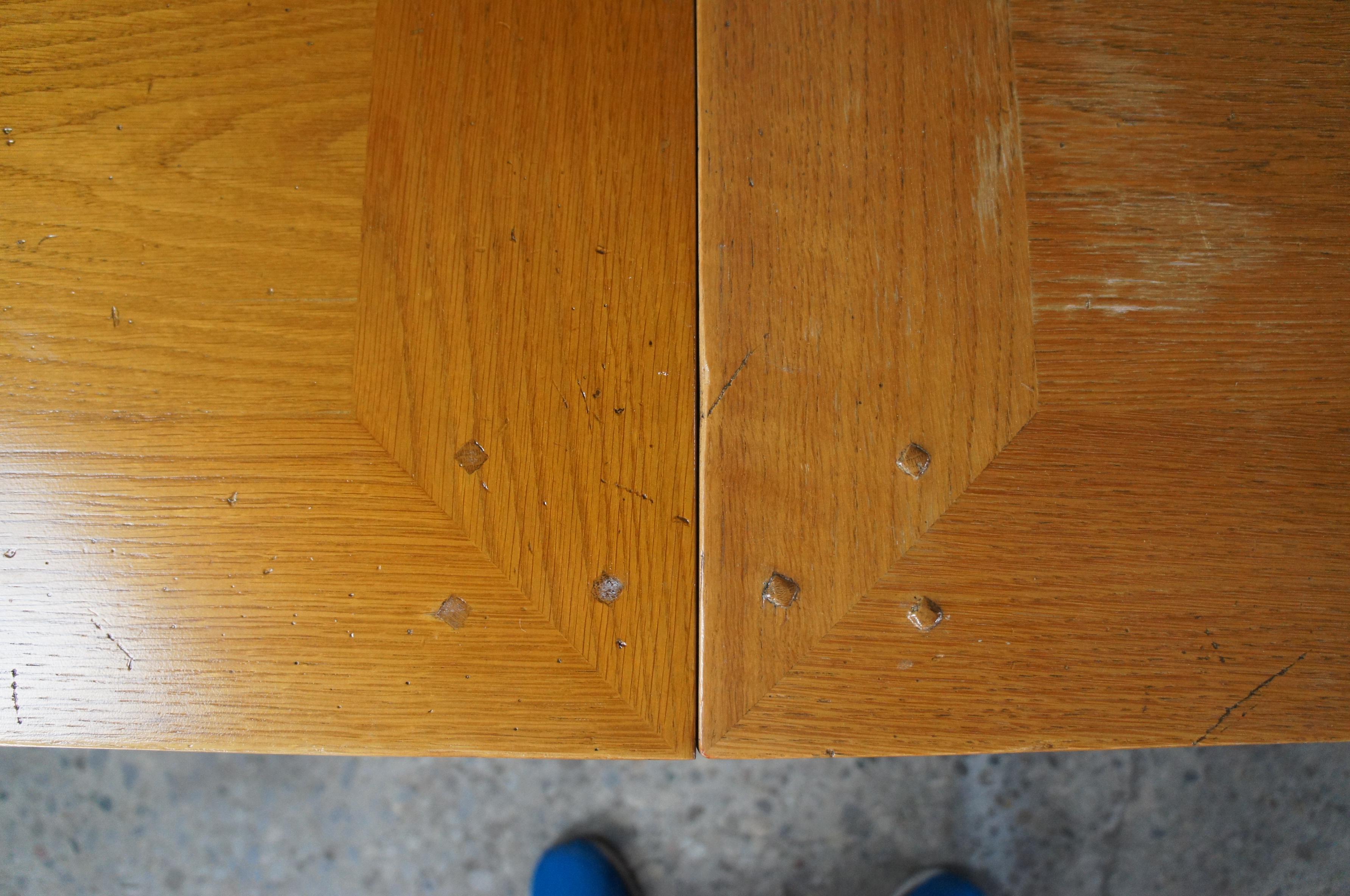 20th Century Guido Zichele Bloomingdales Italian Oak French Country Draw Leaf Dining Table