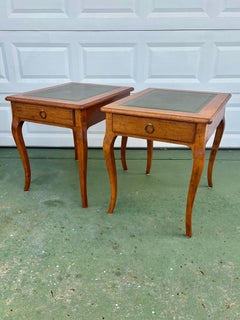 Pareja de mesas auxiliares de cuero italiano Guido Zichele para Bloomingdale's