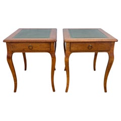 Paire de tables d'appoint en cuir italien Guido Zichele for Bloomingdale's