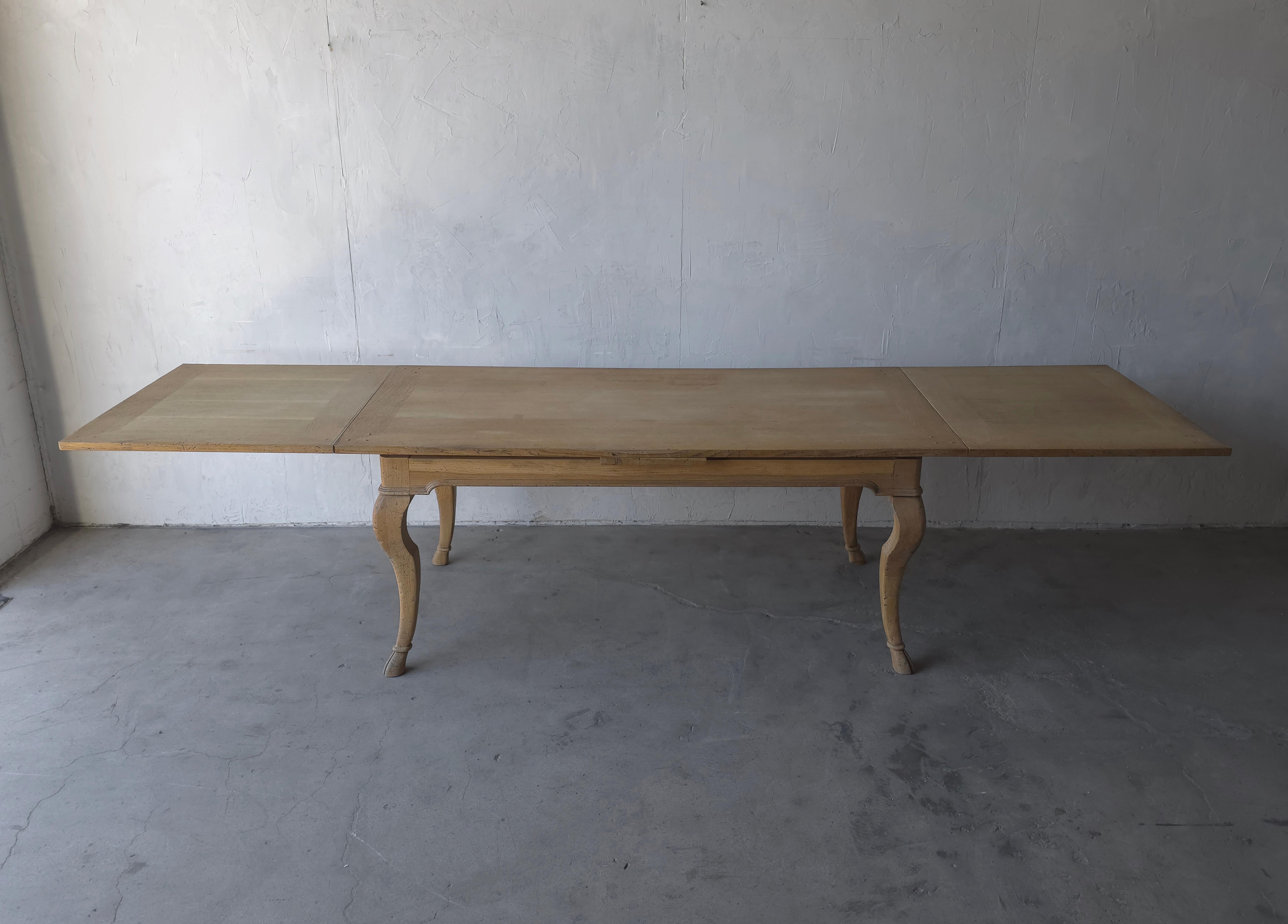 Rustic Guido Zichele Italian Oak 11ft Extension Dining Table For Sale