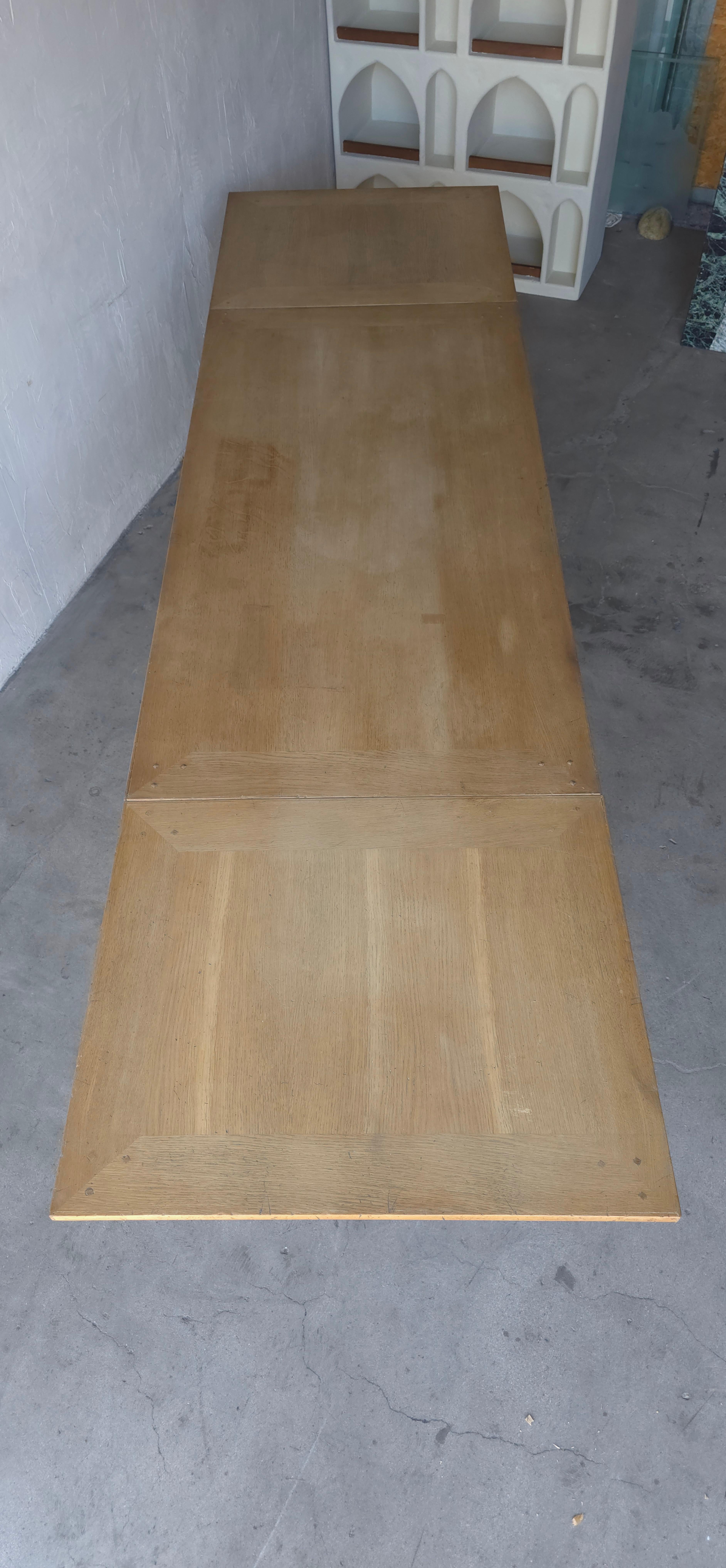 Guido Zichele Italian Oak 11ft Extension Dining Table For Sale 2