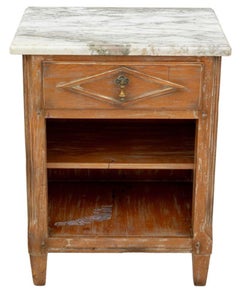 Guido Zichele Marble Top Cerused Wood Nightstand