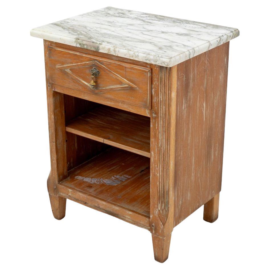 Guido Zichele Marmorplatte Cerused Wood Nachttisch