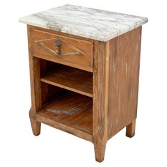 Guido Zichele Marble Top Cerused Wood Nightstand