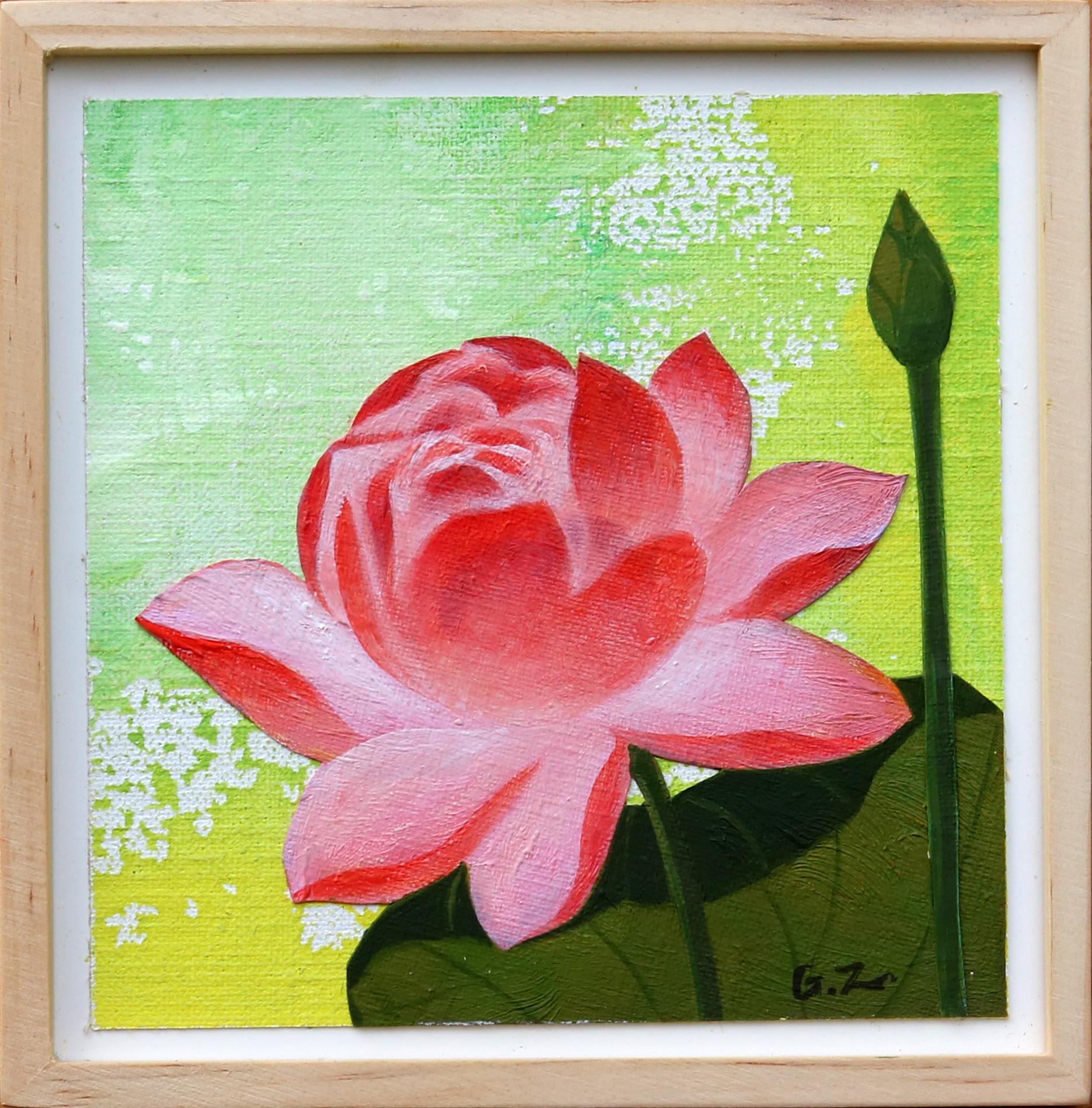 Four Lotus, Original Painting For Sale 1