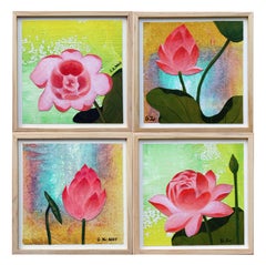 Four Lotus, Original Painting