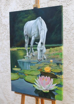 El país de los sueños. Blanco, Pintura al óleo