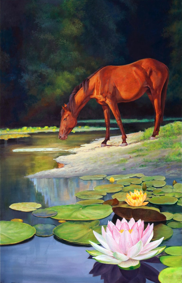 Guigen Zha Dreamland. Brown, Oil Painting For Sale at 1stDibs