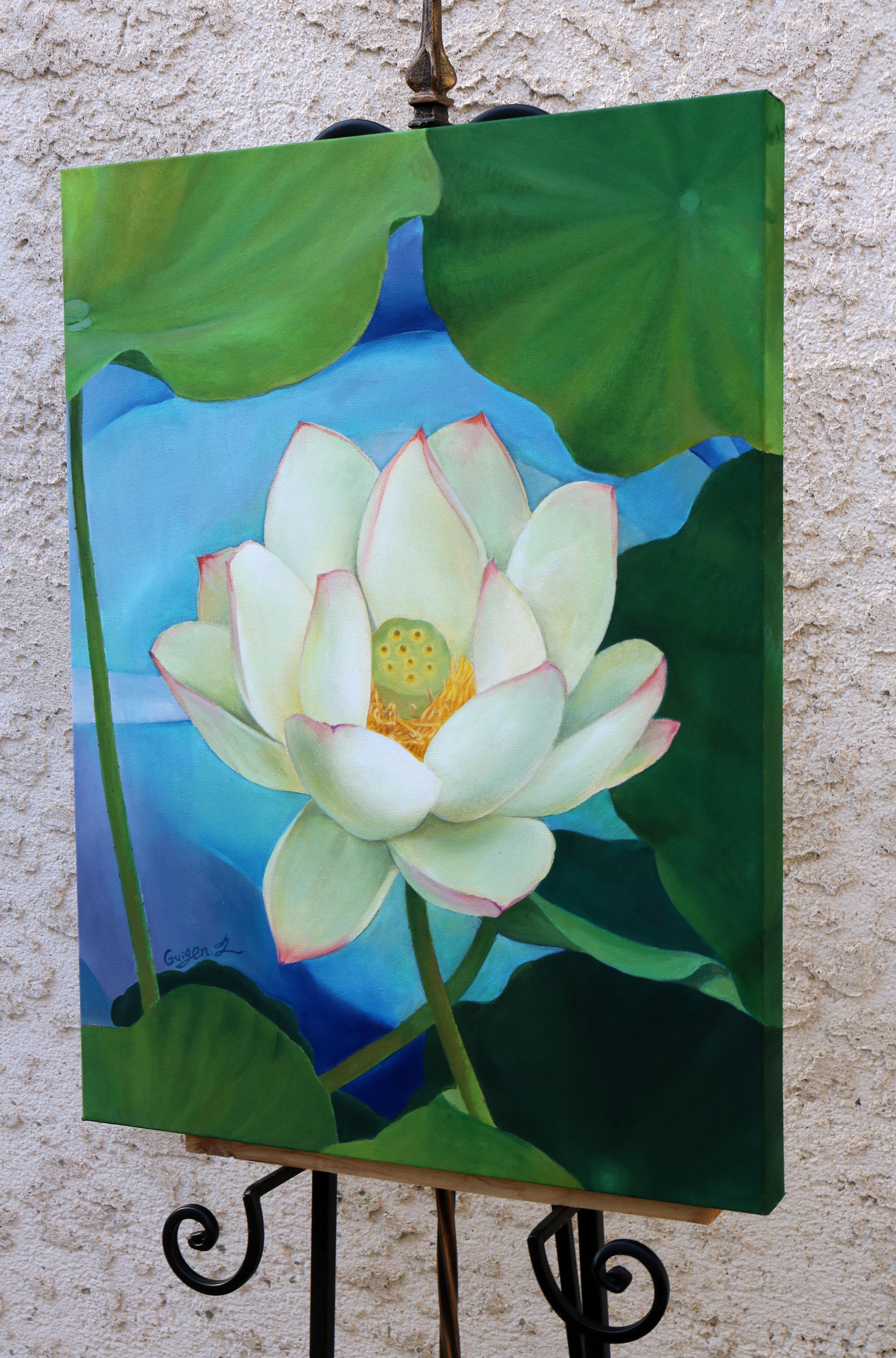 Blooming, peinture à l'huile - Painting de Guigen Zha