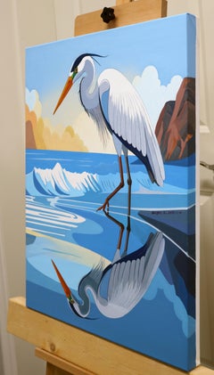 Bird. Contemplation, Original Painting