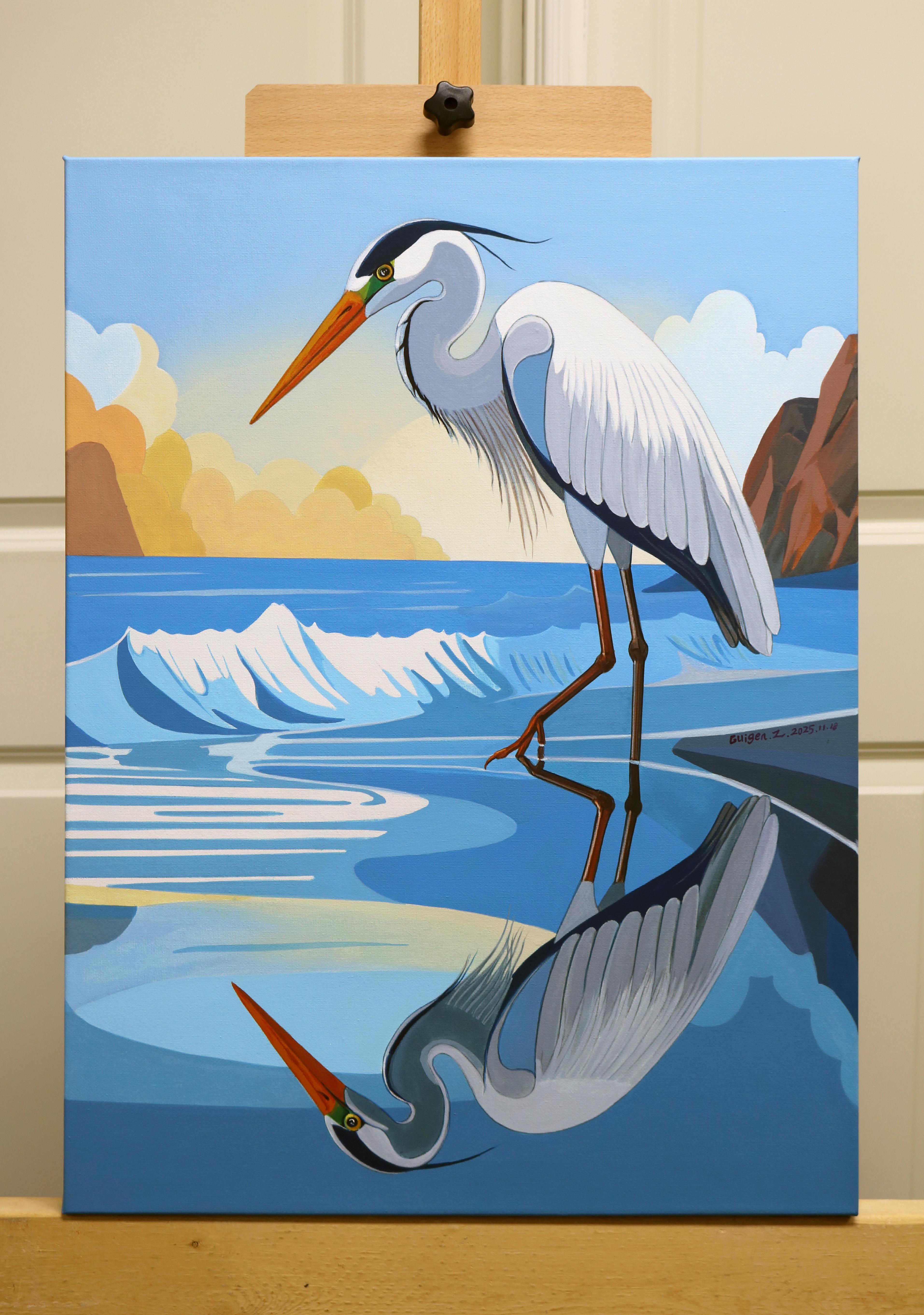 Vogel. Contemplation, Originalgemälde (Zeitgenössisch), Painting, von Guigen Zha