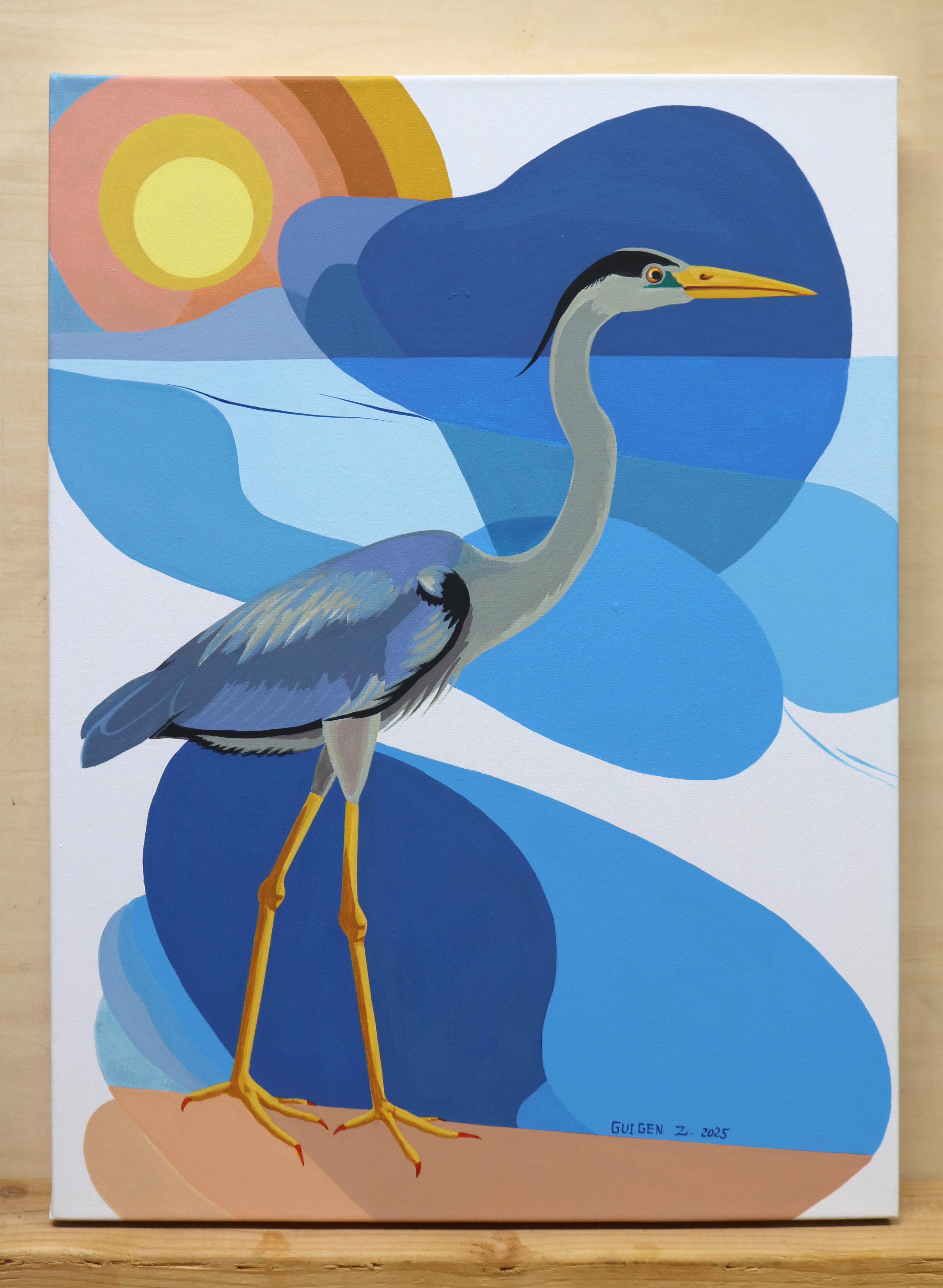 Vogel. Ozean, Originalgemälde (Zeitgenössisch), Painting, von Guigen Zha