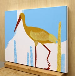 Vogel. Fluss, Originalgemälde