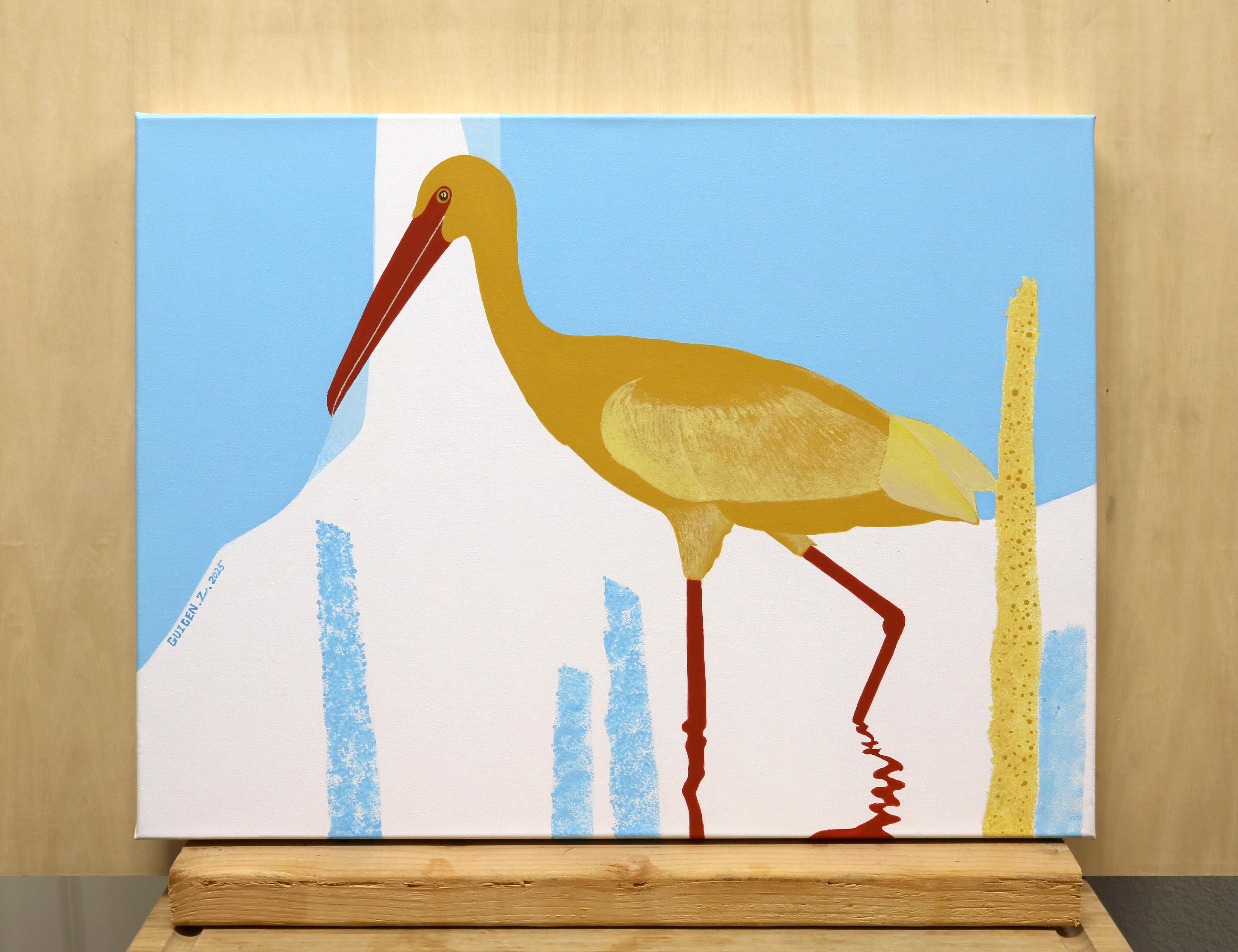 Vogel. Fluss, Originalgemälde (Zeitgenössisch), Painting, von Guigen Zha