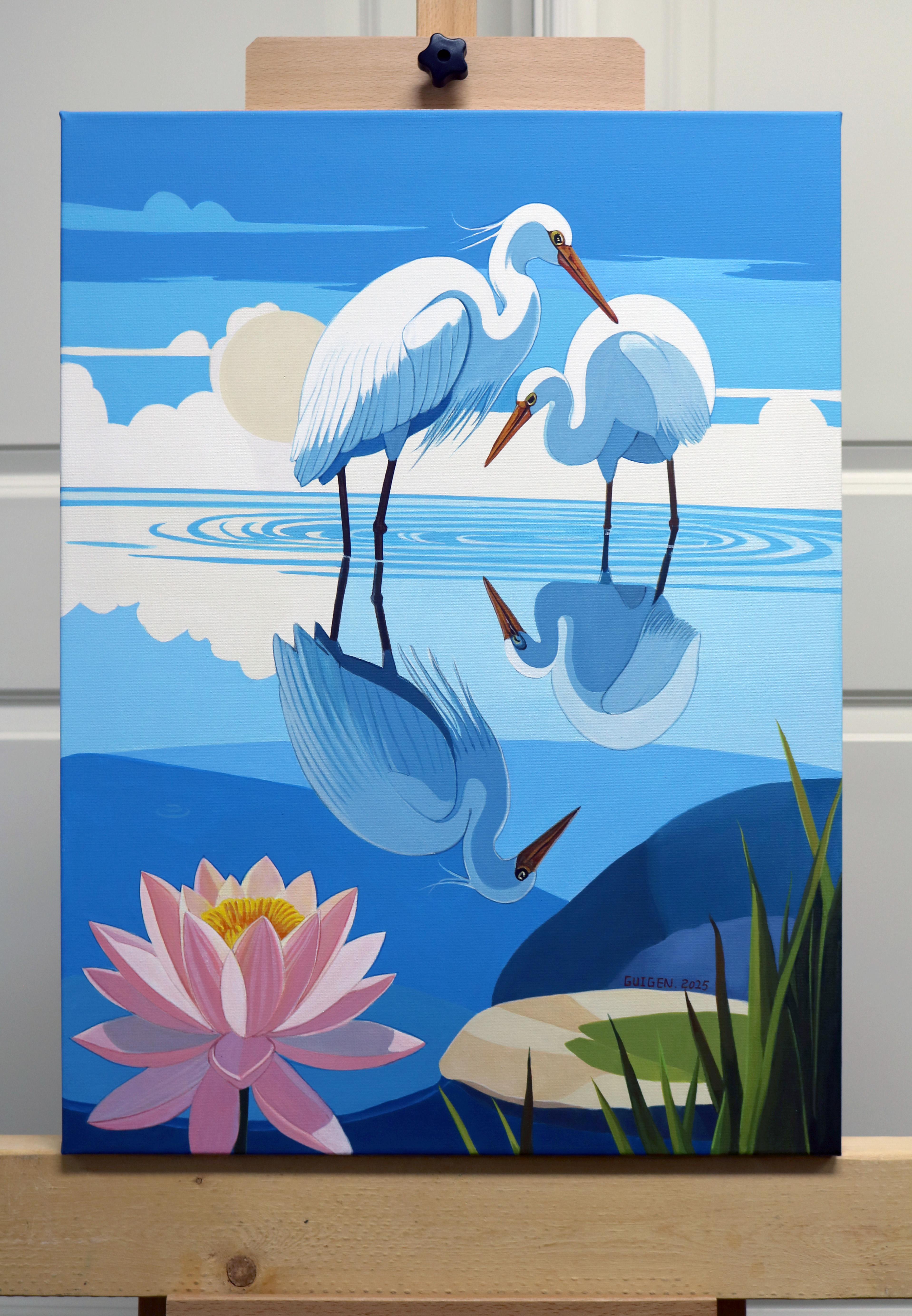 Vogel. Tranquility, Originalgemälde (Zeitgenössisch), Painting, von Guigen Zha