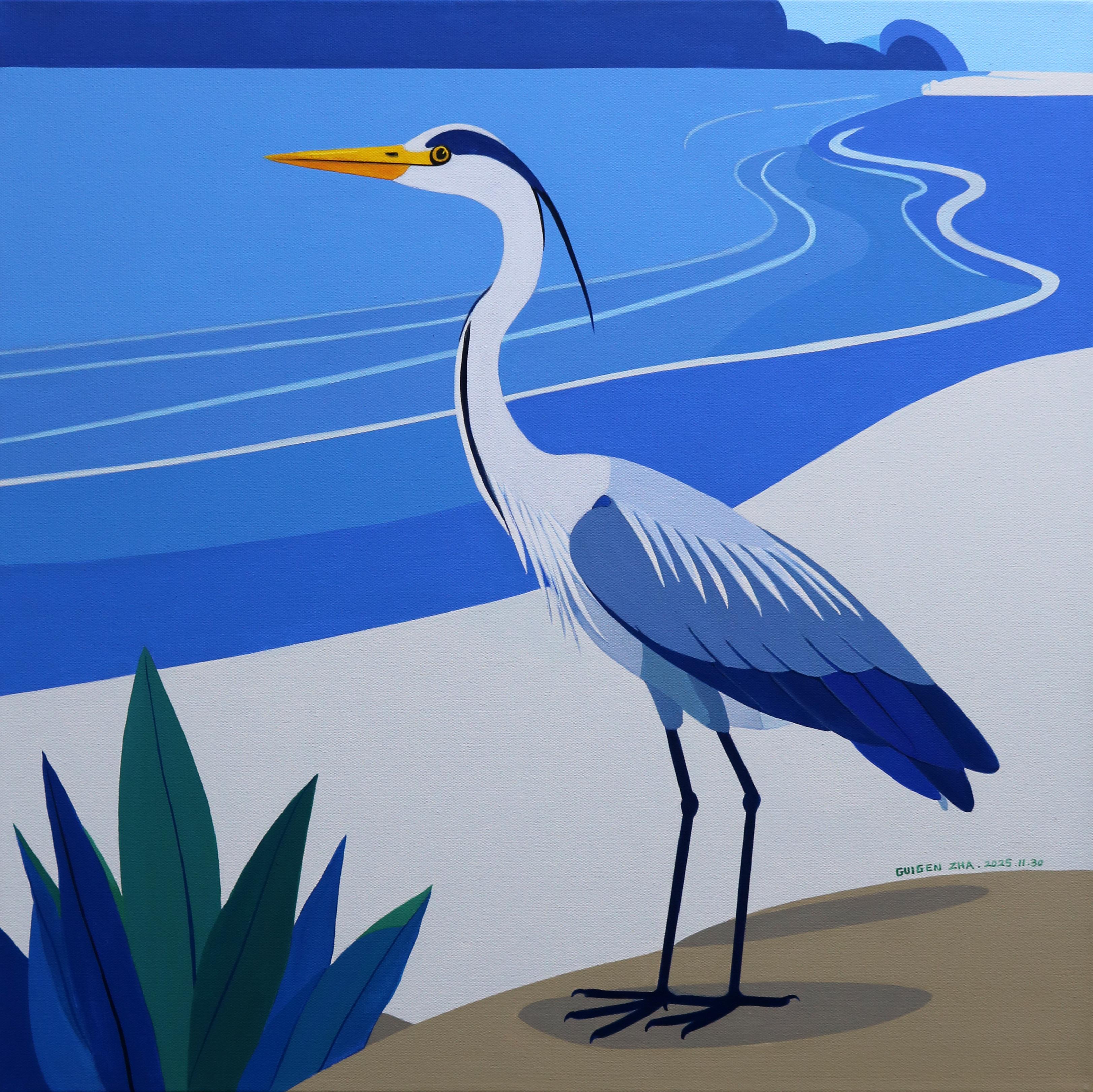 Bird. Watching, Original Painting