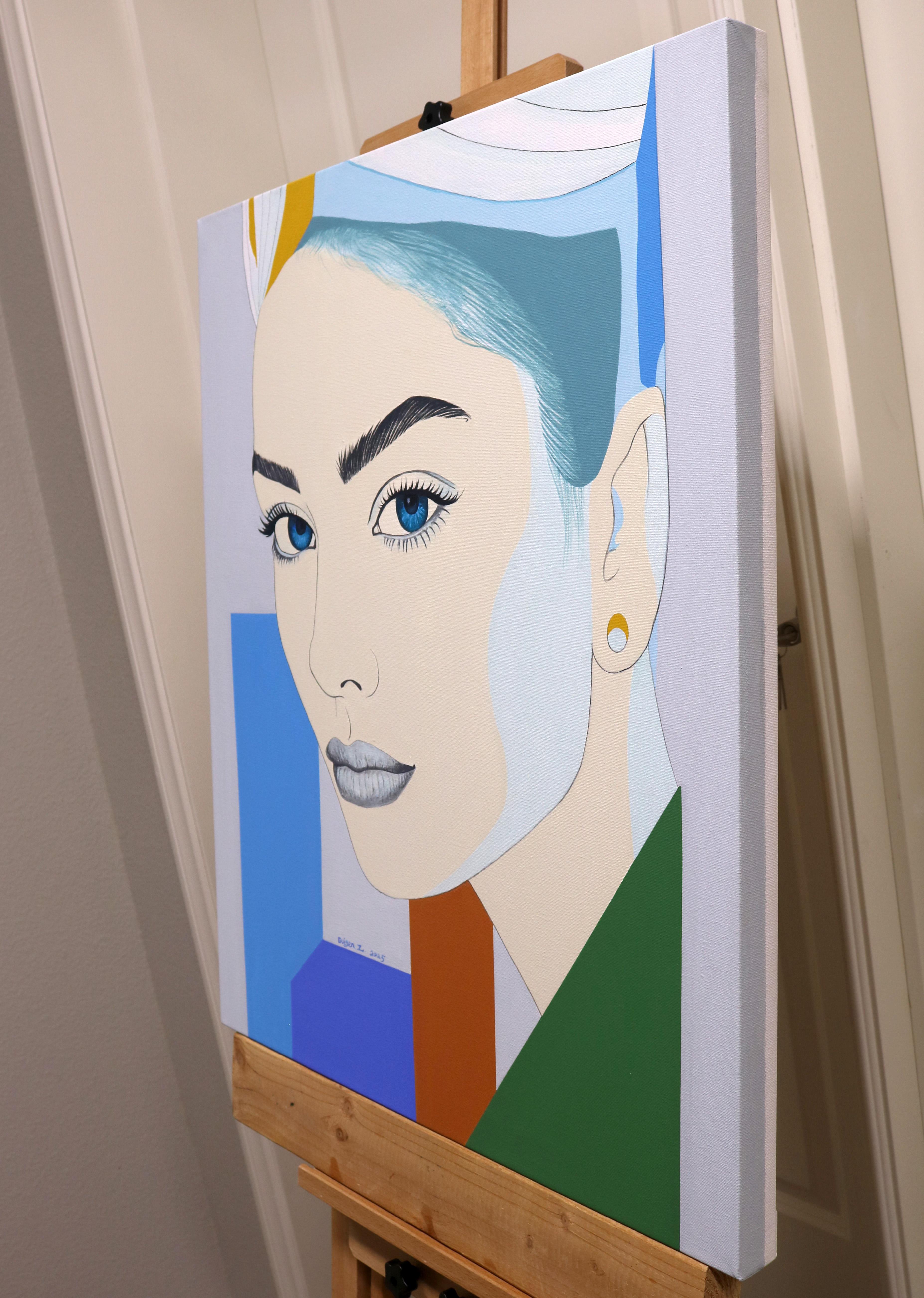 Deja Vu. Blue Hepburn, Original-Gemälde – Painting von Guigen Zha