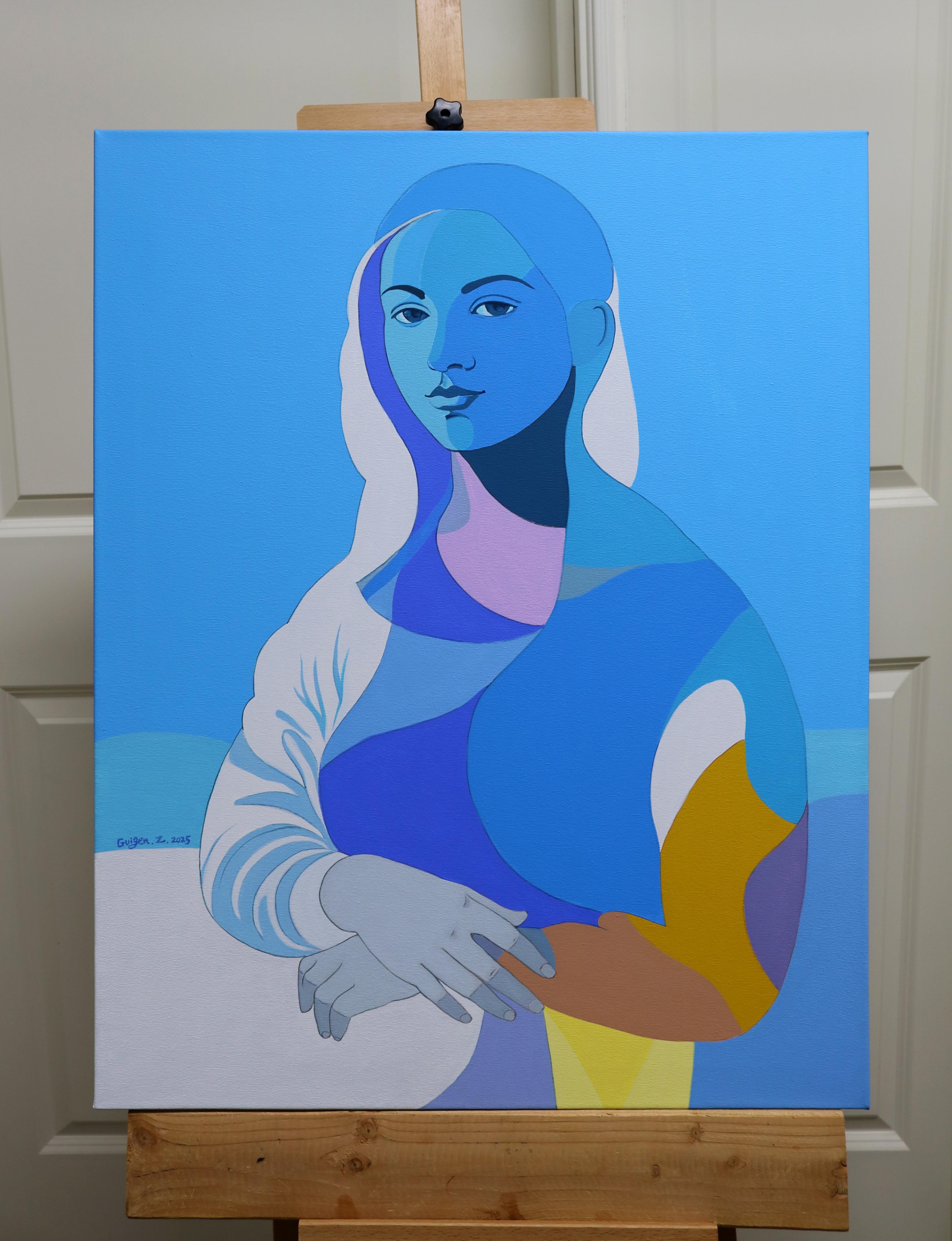 Deja Vu. Blaue Lisa, Originalgemälde (Pop-Art), Painting, von Guigen Zha