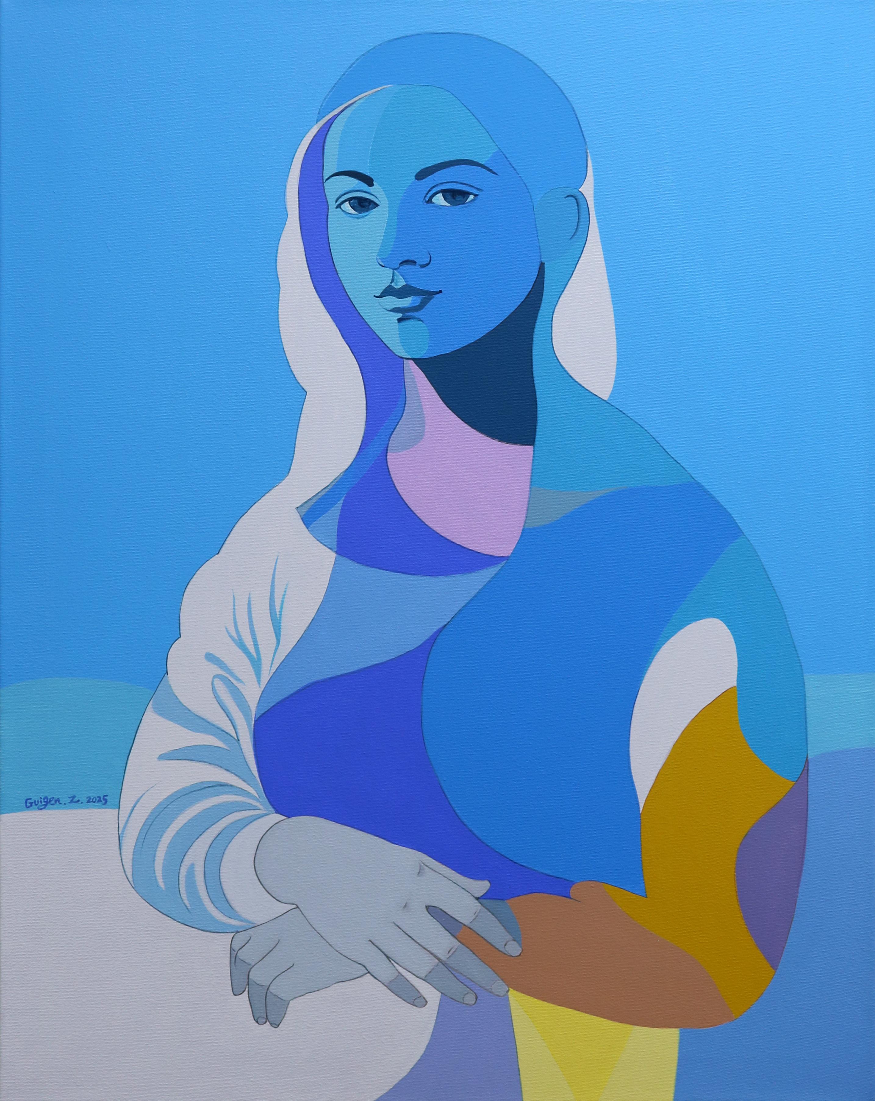 Deja Vu. Blaue Lisa, Originalgemälde
