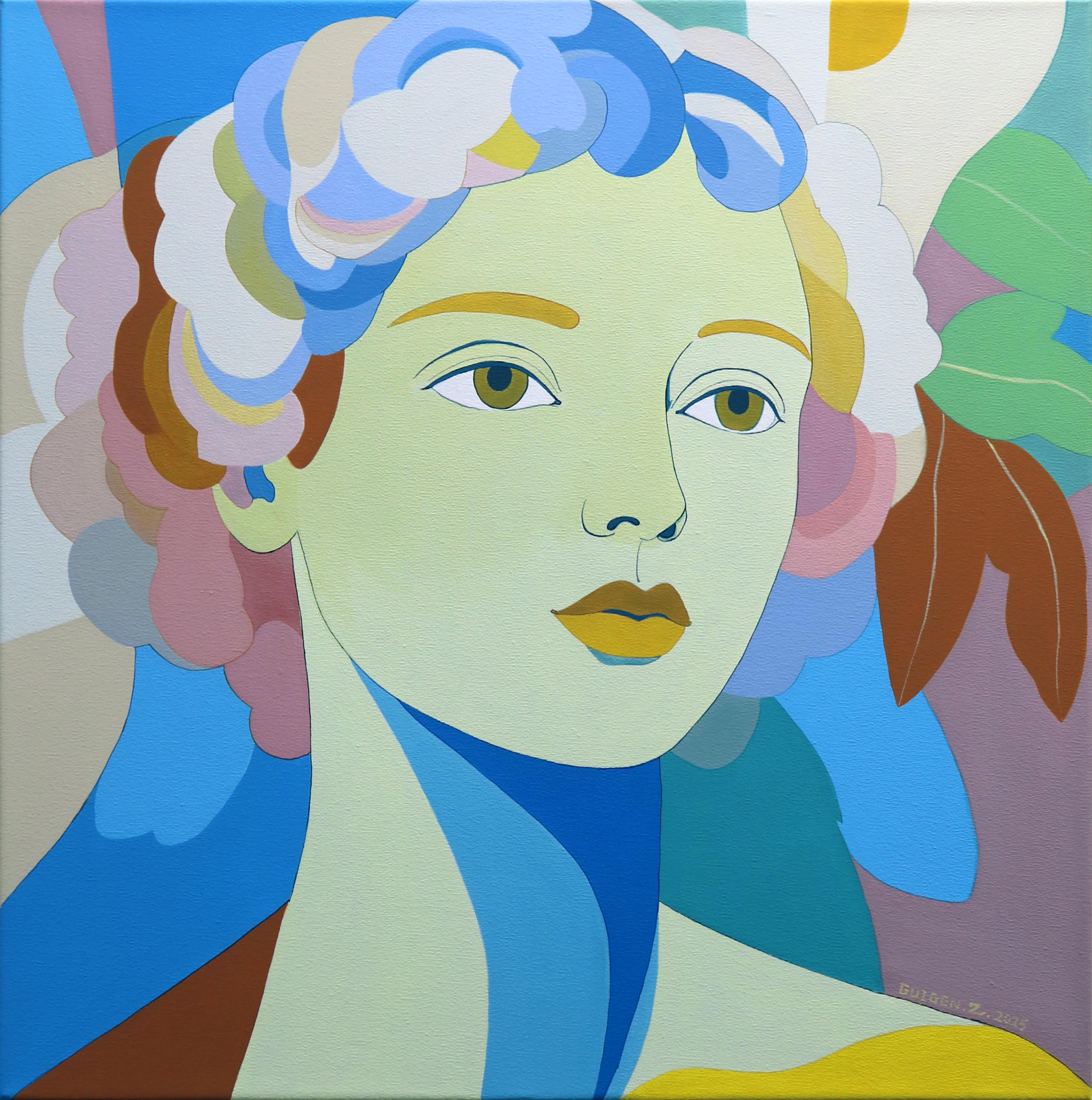 Guigen Zha Figurative Painting - Deja Vu. Moonlight, Original Painting