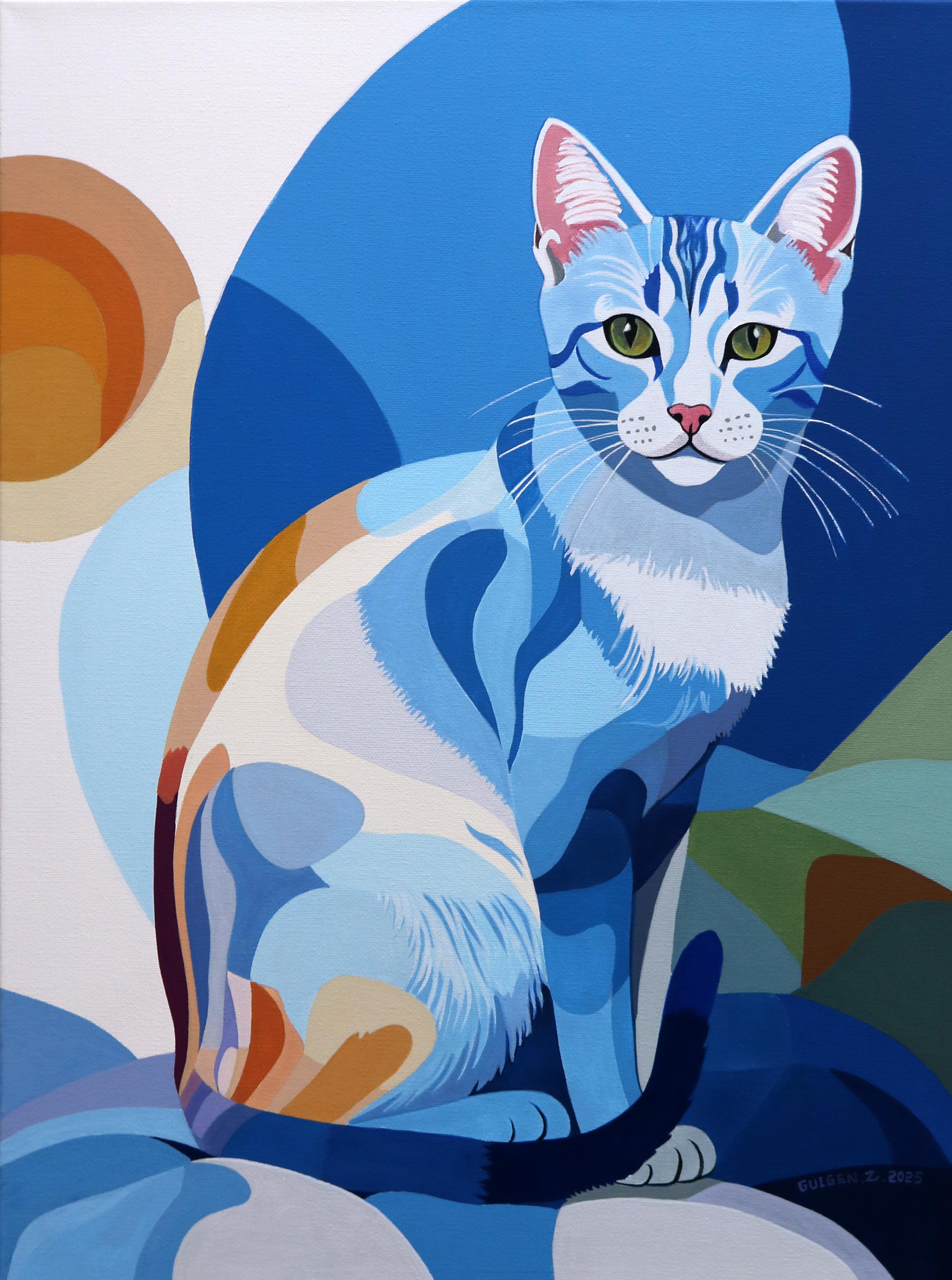 Felidae. Blue Catty, Original Painting