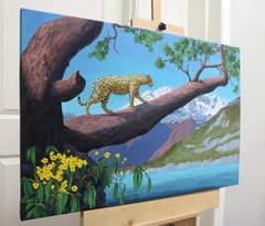 Felidae. Walking Up, Oil Painting