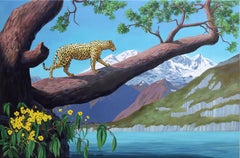 Felidae. Walking Up, Oil Painting