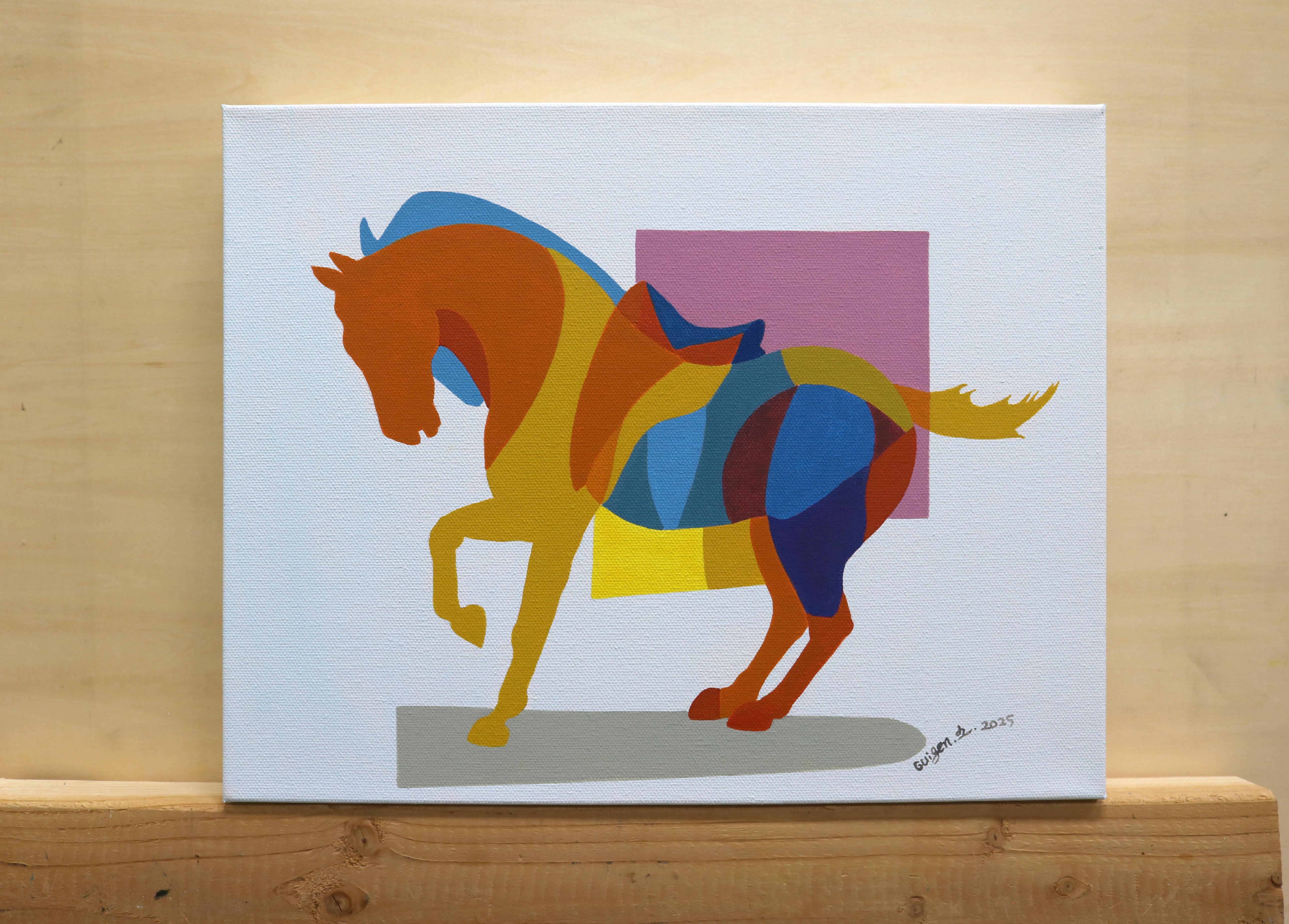 Caballo geométrico 2, Pintura original - Painting Contemporáneo de Guigen Zha