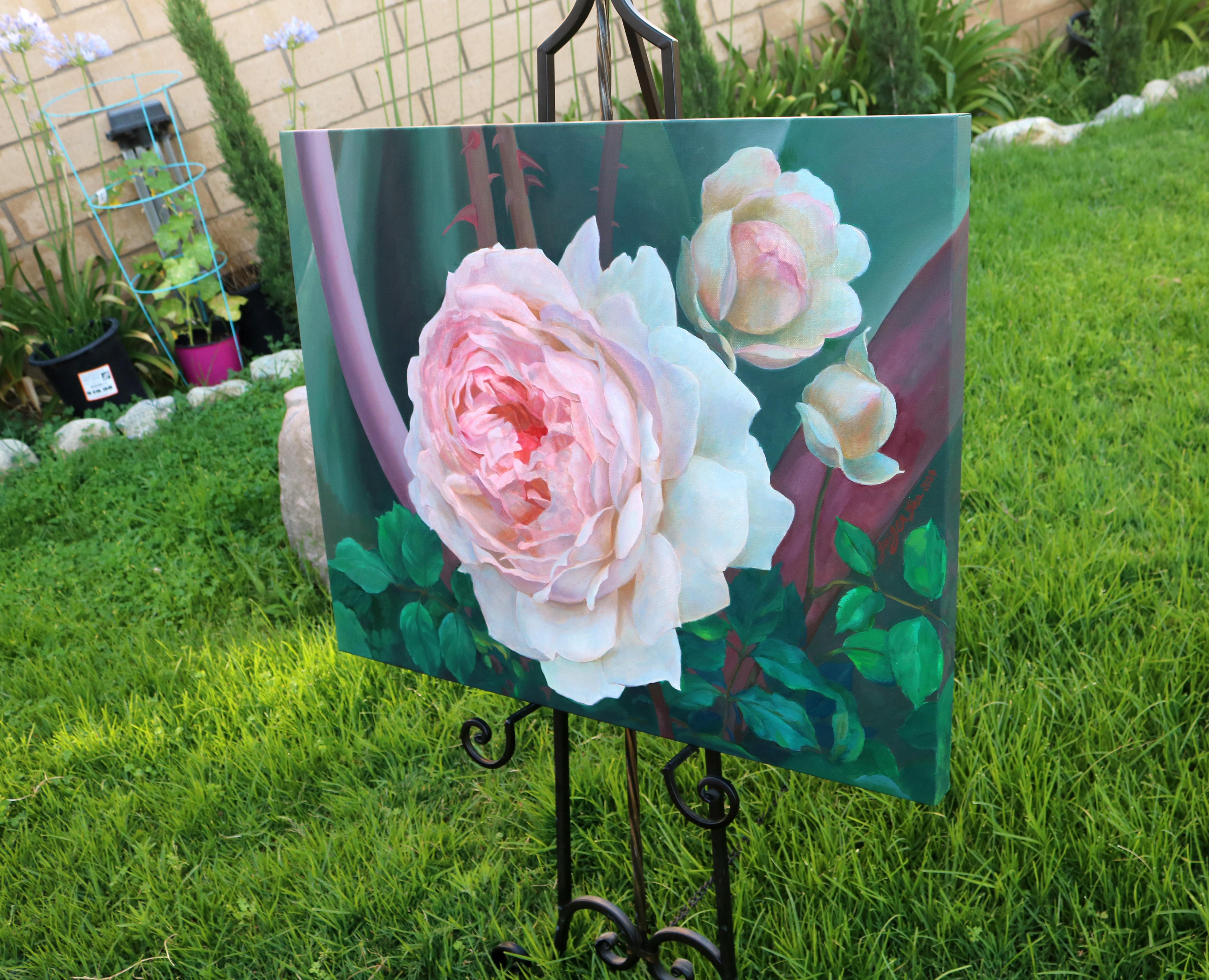 Rose e spine 3, Pittura a olio - Painting di Guigen Zha