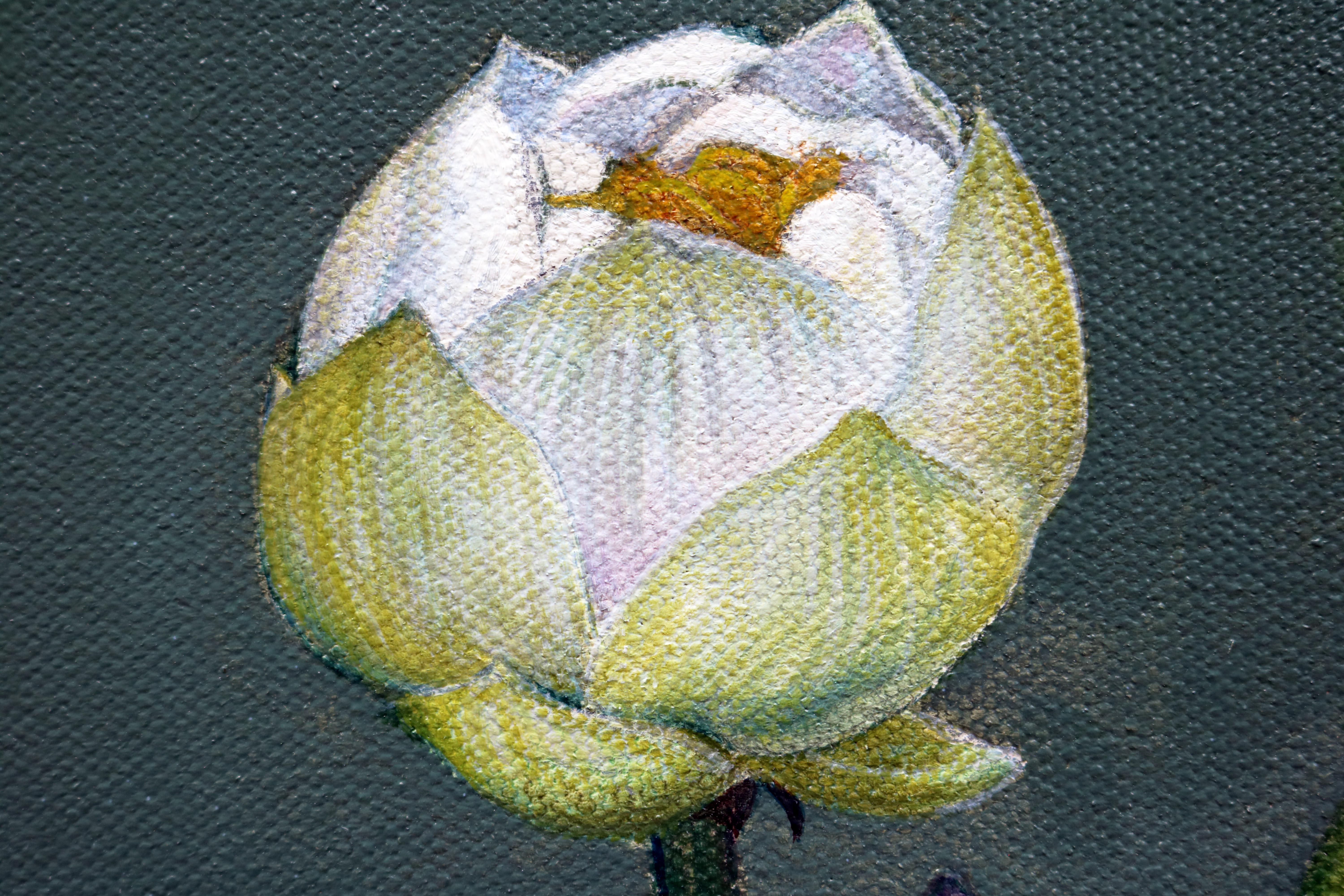 Vaso con peonie e farfalle, pittura a olio in vendita 1