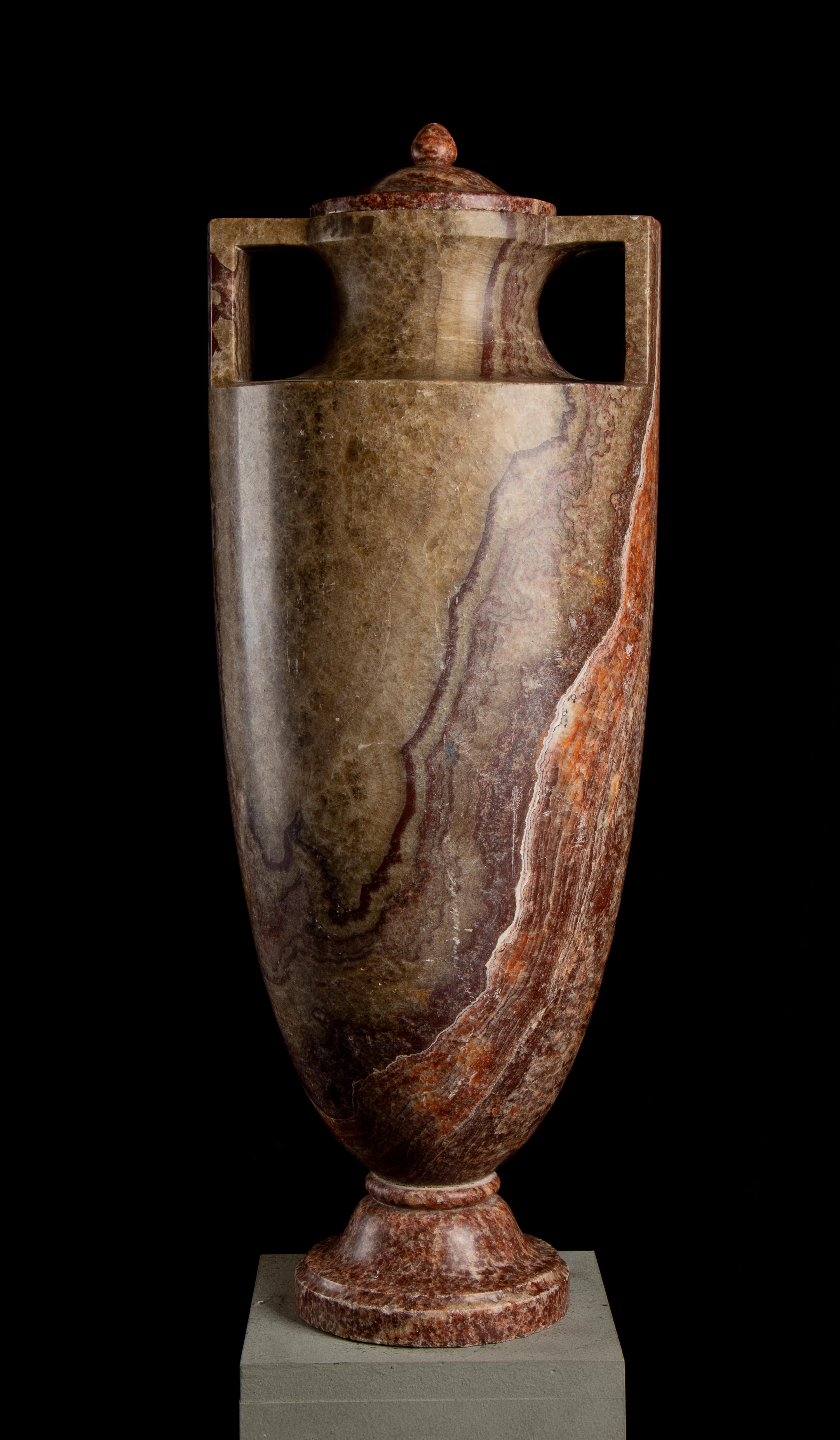 Pair Of Sculptured Vase In Specimen Marble 18th by GrandJaquet Guillaume-Antoine 9