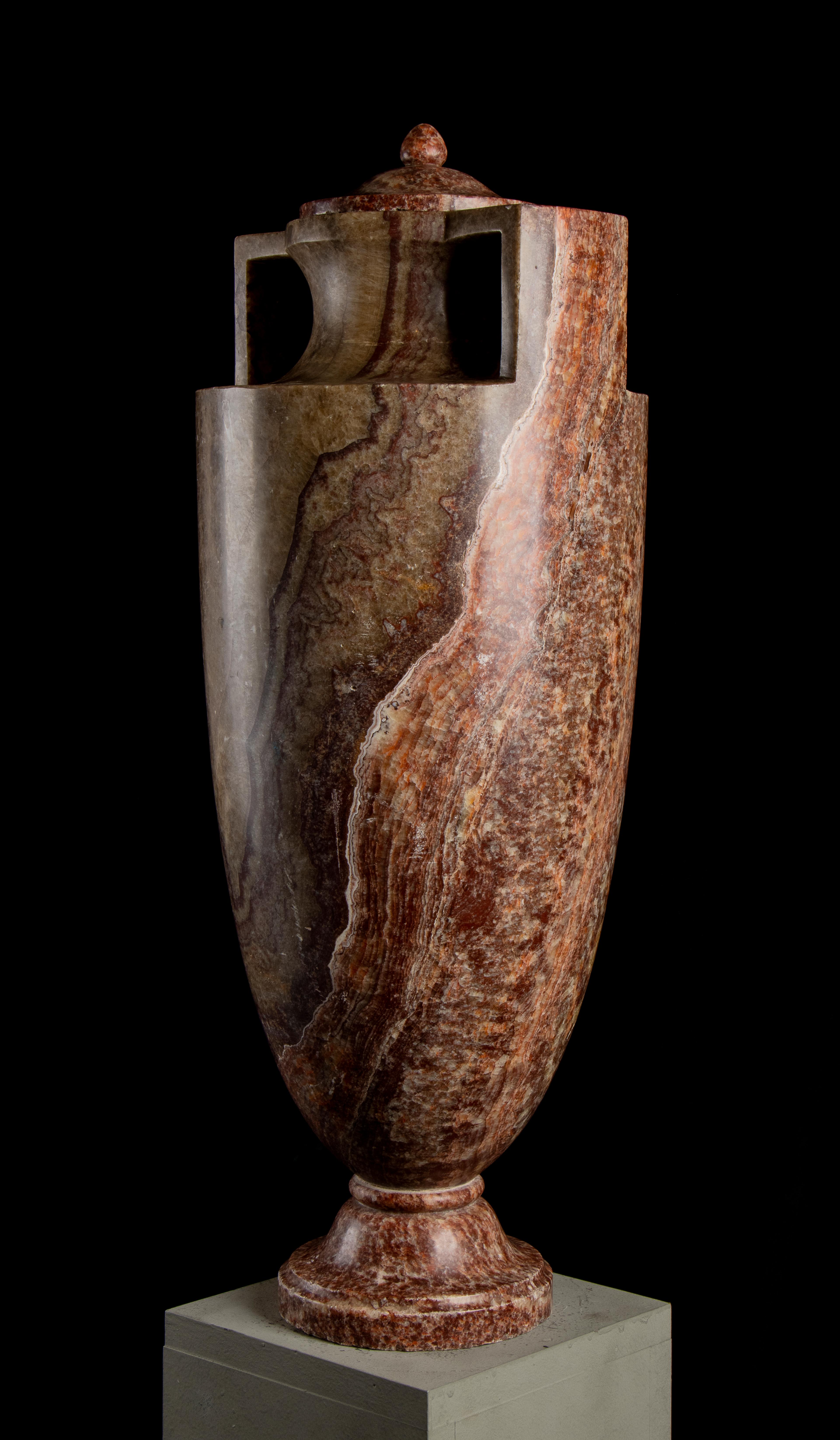 Pair Of Sculptured Vase In Specimen Marble 18th by GrandJaquet Guillaume-Antoine 10