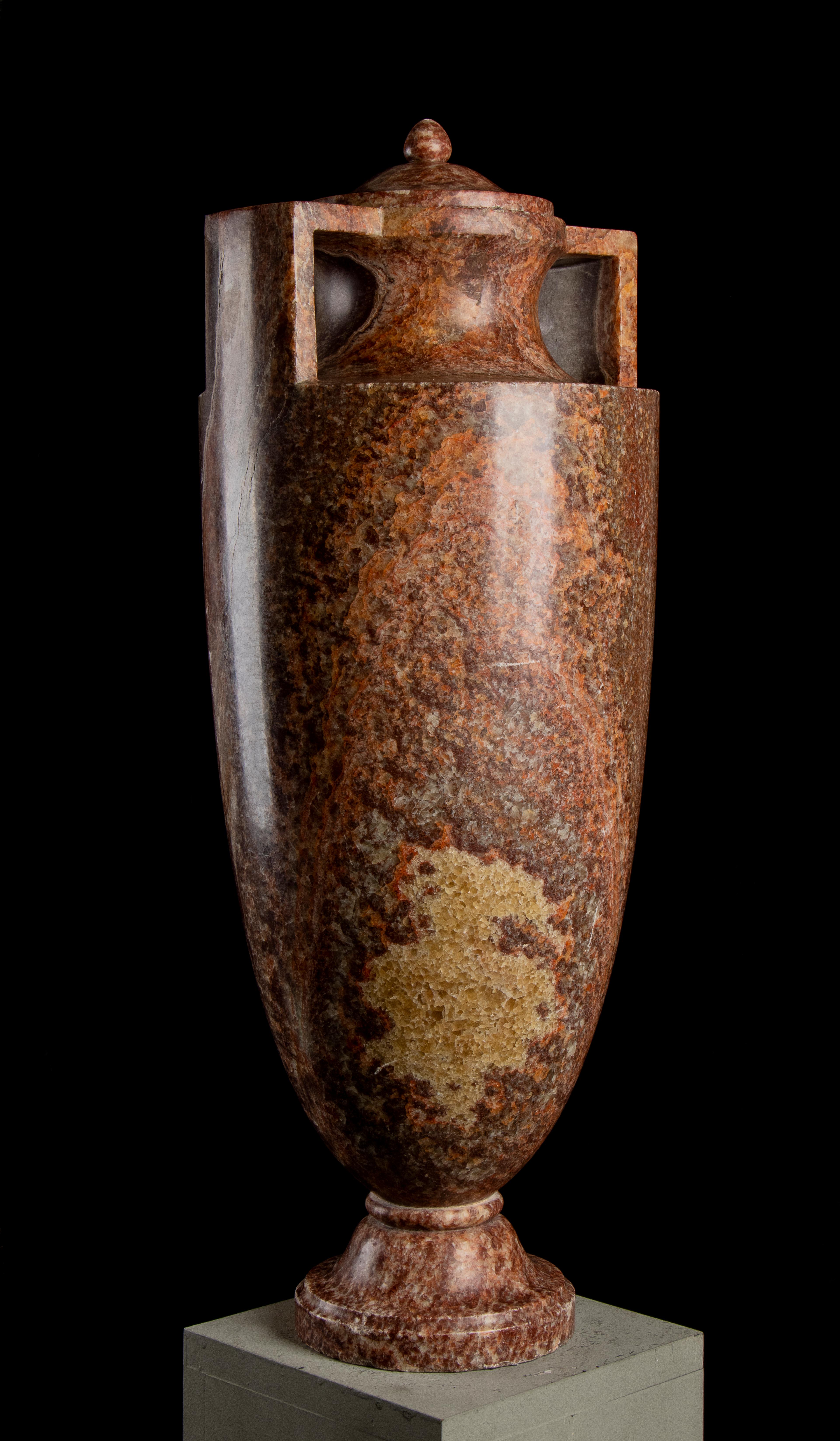 Pair Of Sculptured Vase In Specimen Marble 18th by GrandJaquet Guillaume-Antoine 12