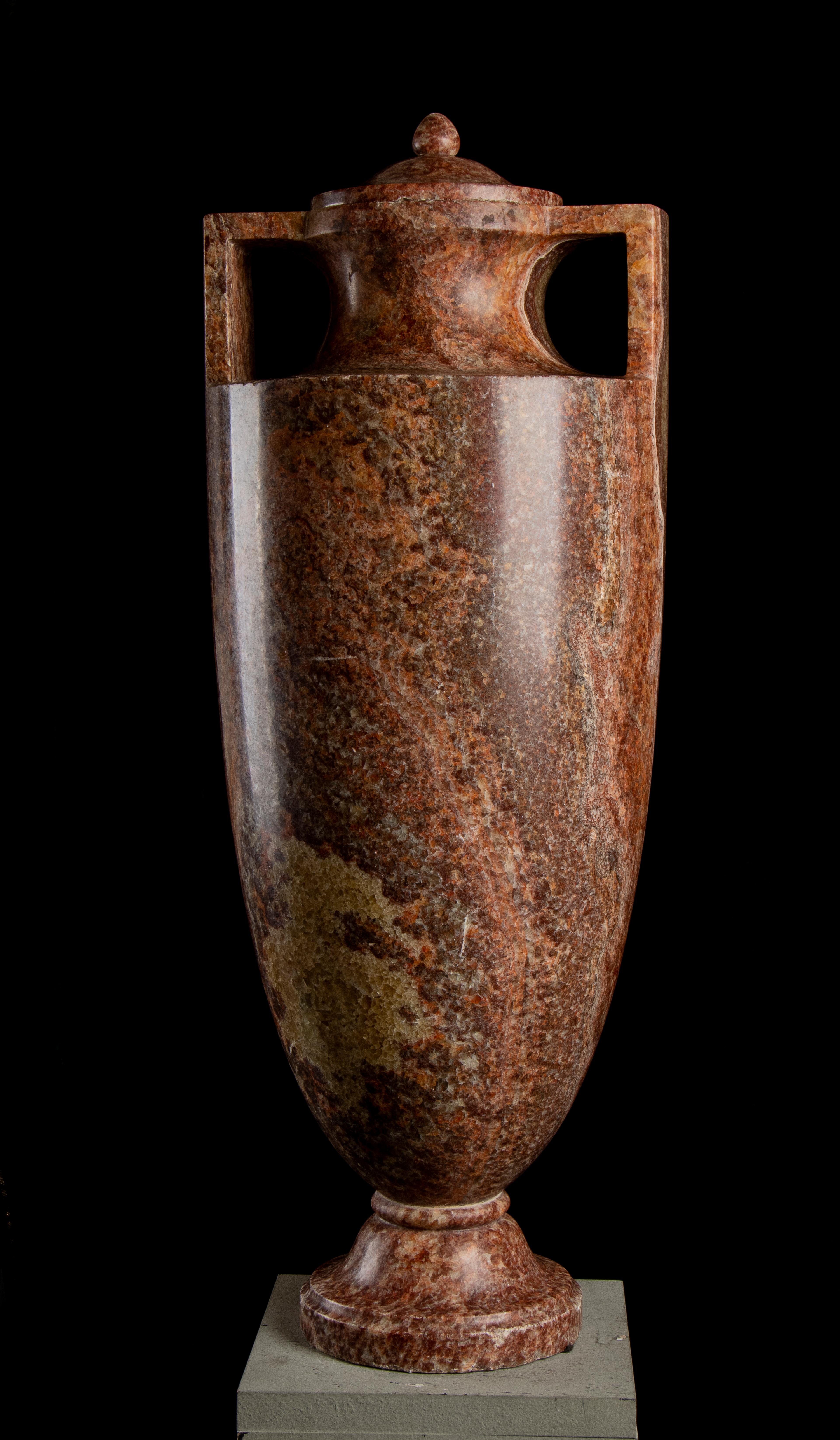 Pair Of Sculptured Vase In Specimen Marble 18th by GrandJaquet Guillaume-Antoine 13
