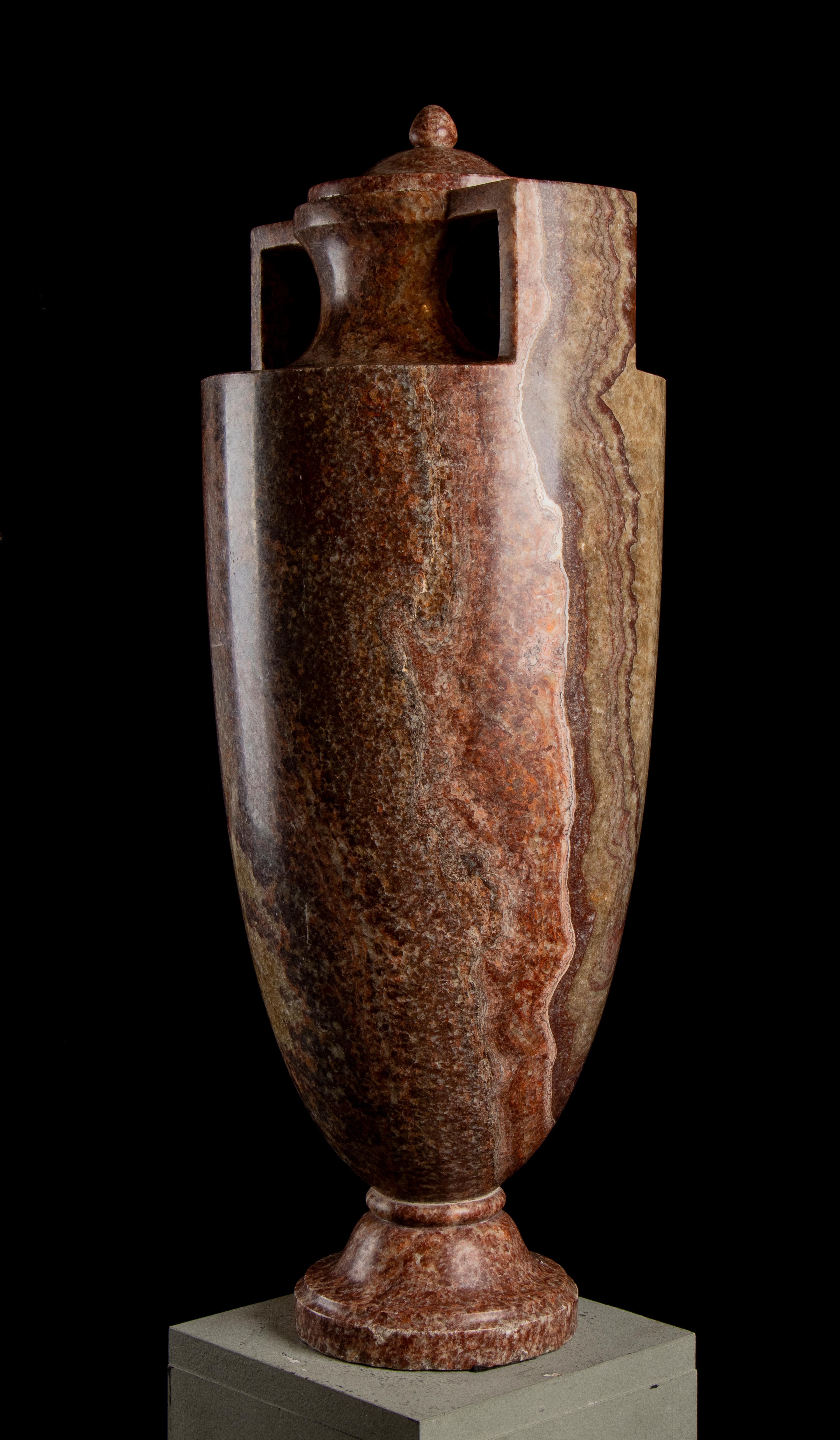 Pair Of Sculptured Vase In Specimen Marble 18th by GrandJaquet Guillaume-Antoine 14