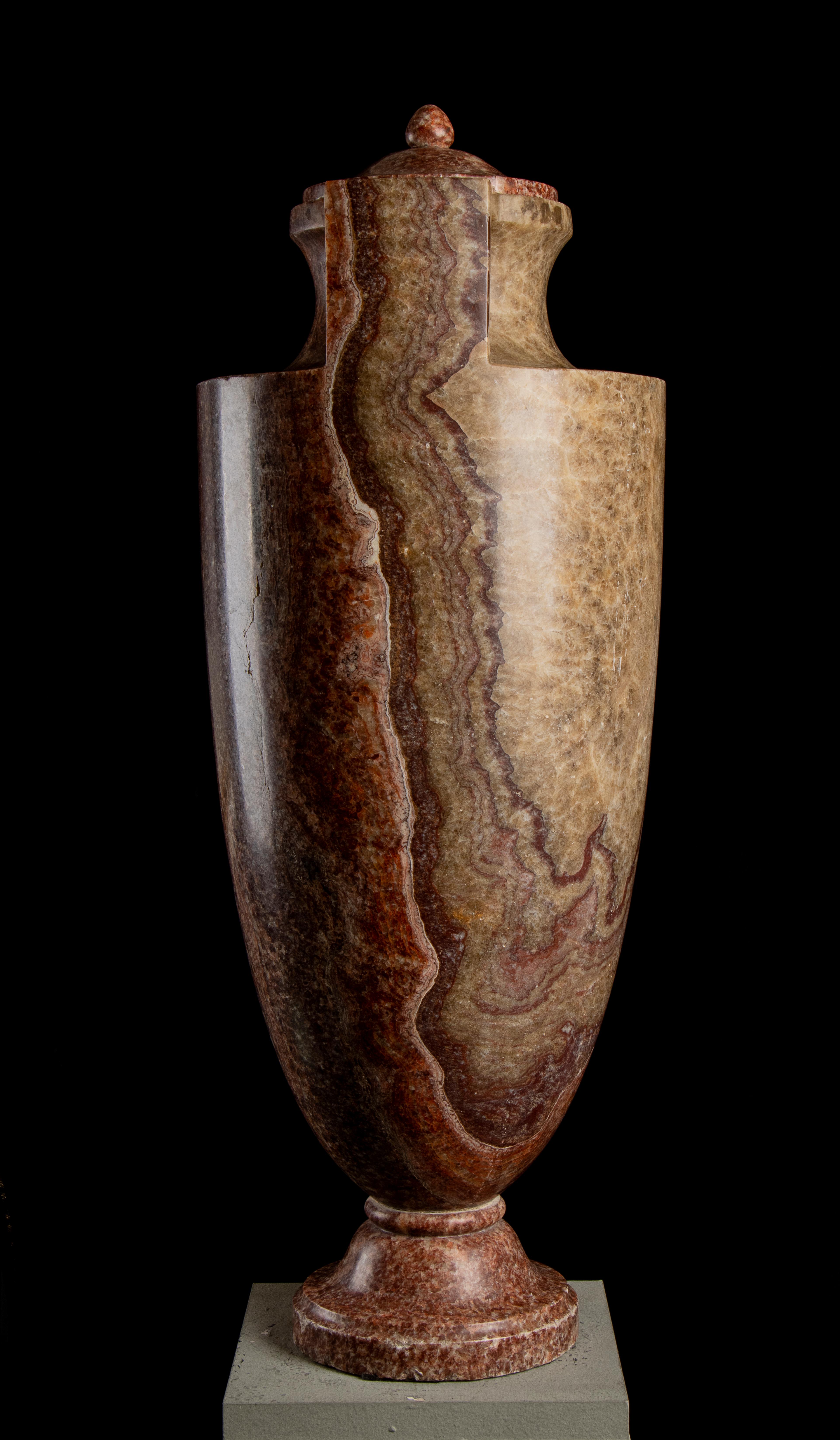 Pair Of Sculptured Vase In Specimen Marble 18th by GrandJaquet Guillaume-Antoine 15