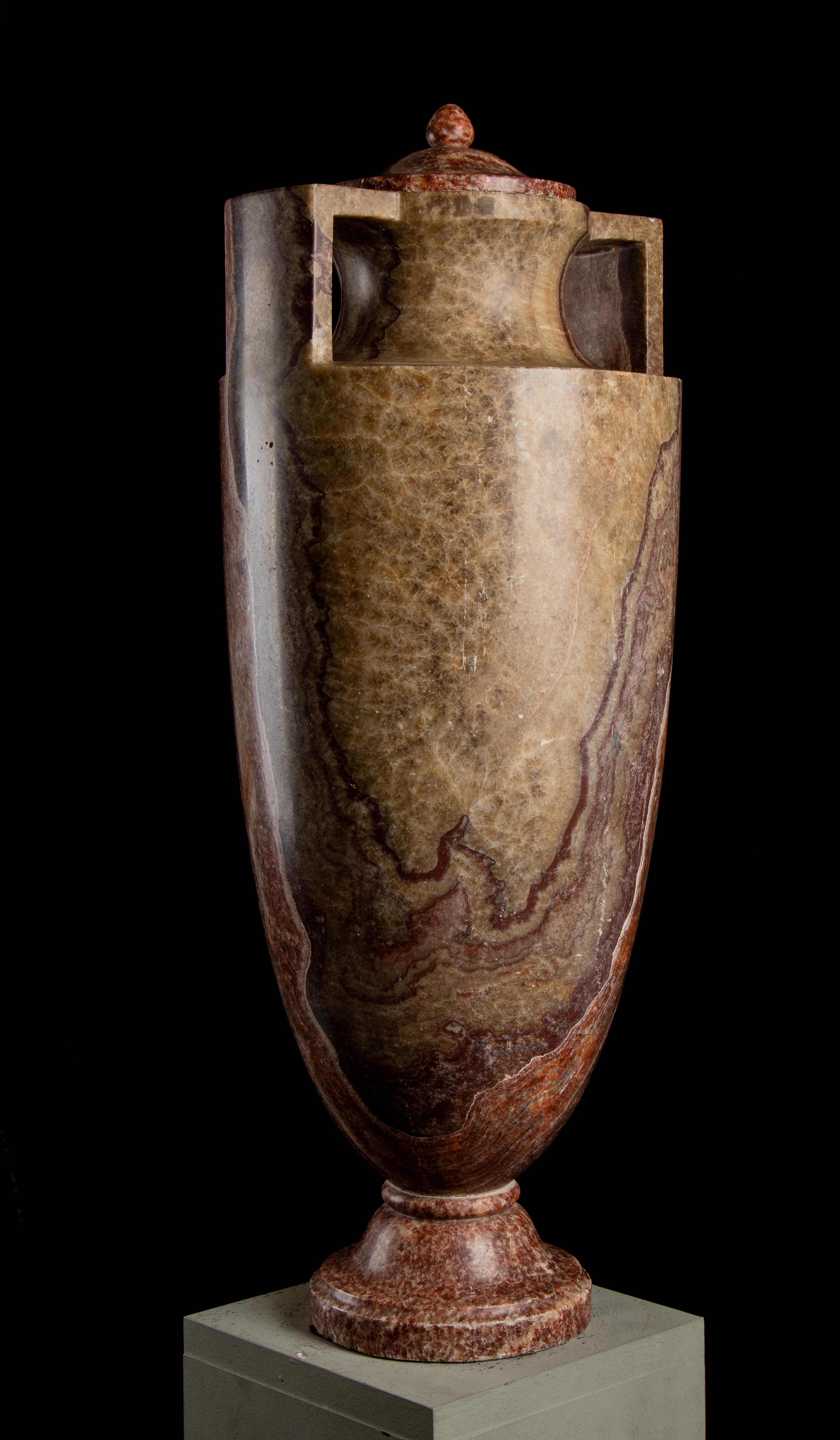 Pair Of Sculptured Vase In Specimen Marble 18th by GrandJaquet Guillaume-Antoine 16