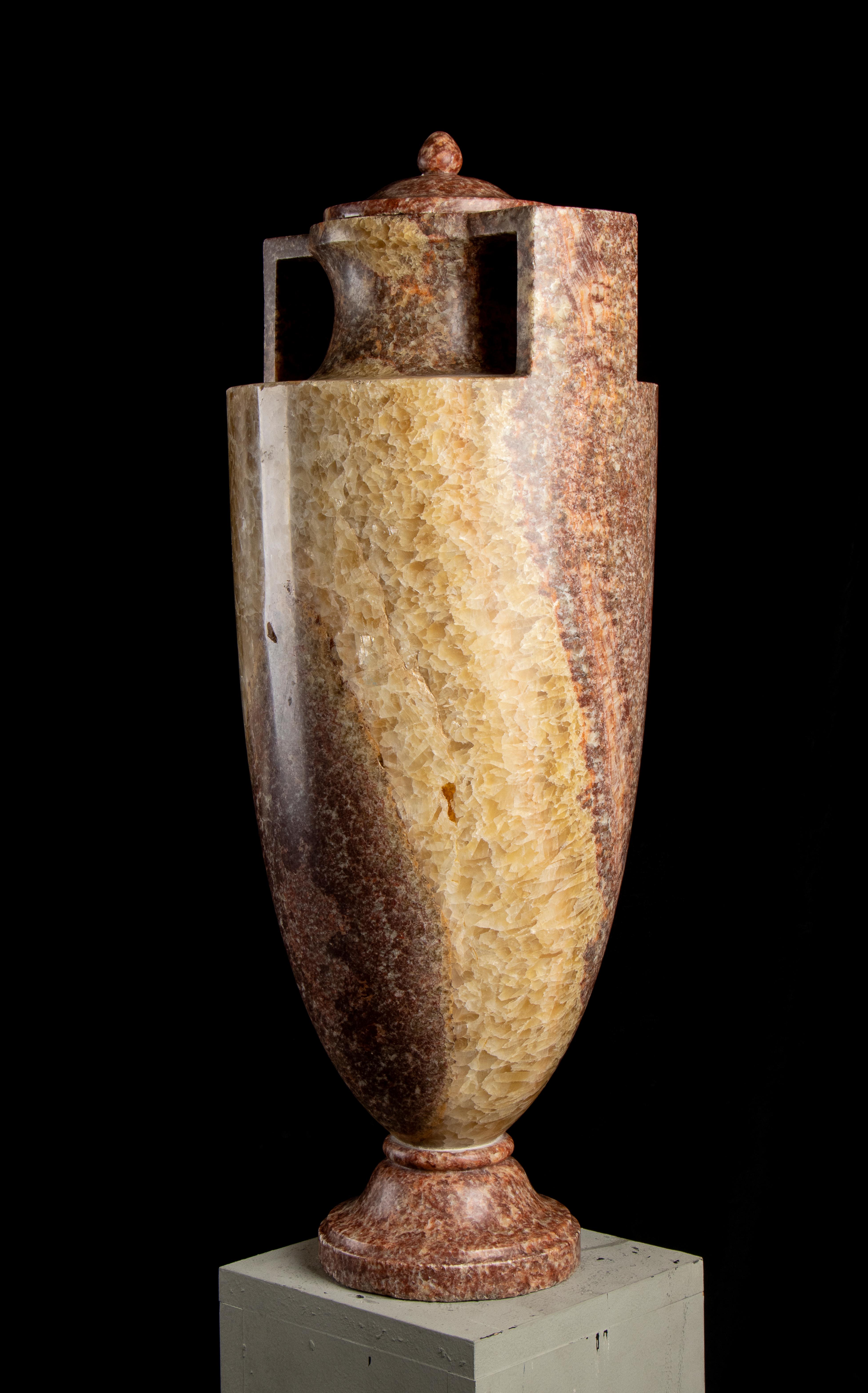 Pair Of Sculptured Vase In Specimen Marble 18th by GrandJaquet Guillaume-Antoine 2