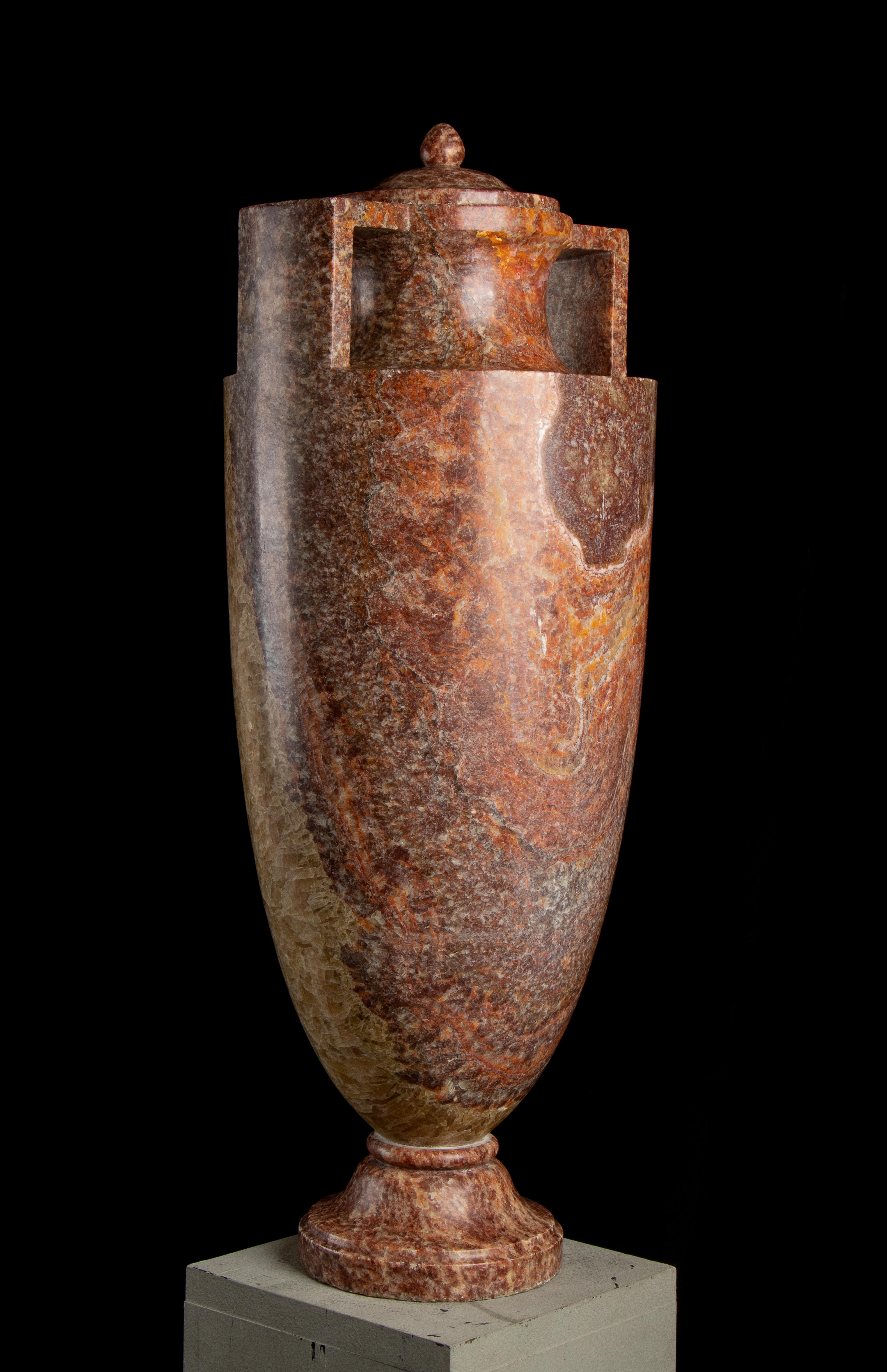 Pair Of Sculptured Vase In Specimen Marble 18th by GrandJaquet Guillaume-Antoine 6