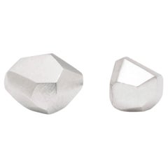 Guijarros Stud Earrings in Rhodium Plated Silver 925 by Alejandra Campos Taylor
