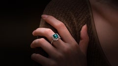 Guild 18K 2.99 Ct Zambia Vivid Green Emerald&Diamonds Verlobungsring