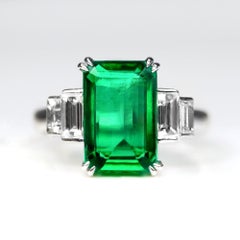 Anillo de compromiso Guild 18K 3,15 ct Zambia Vivid Green Emerald&Diamonds